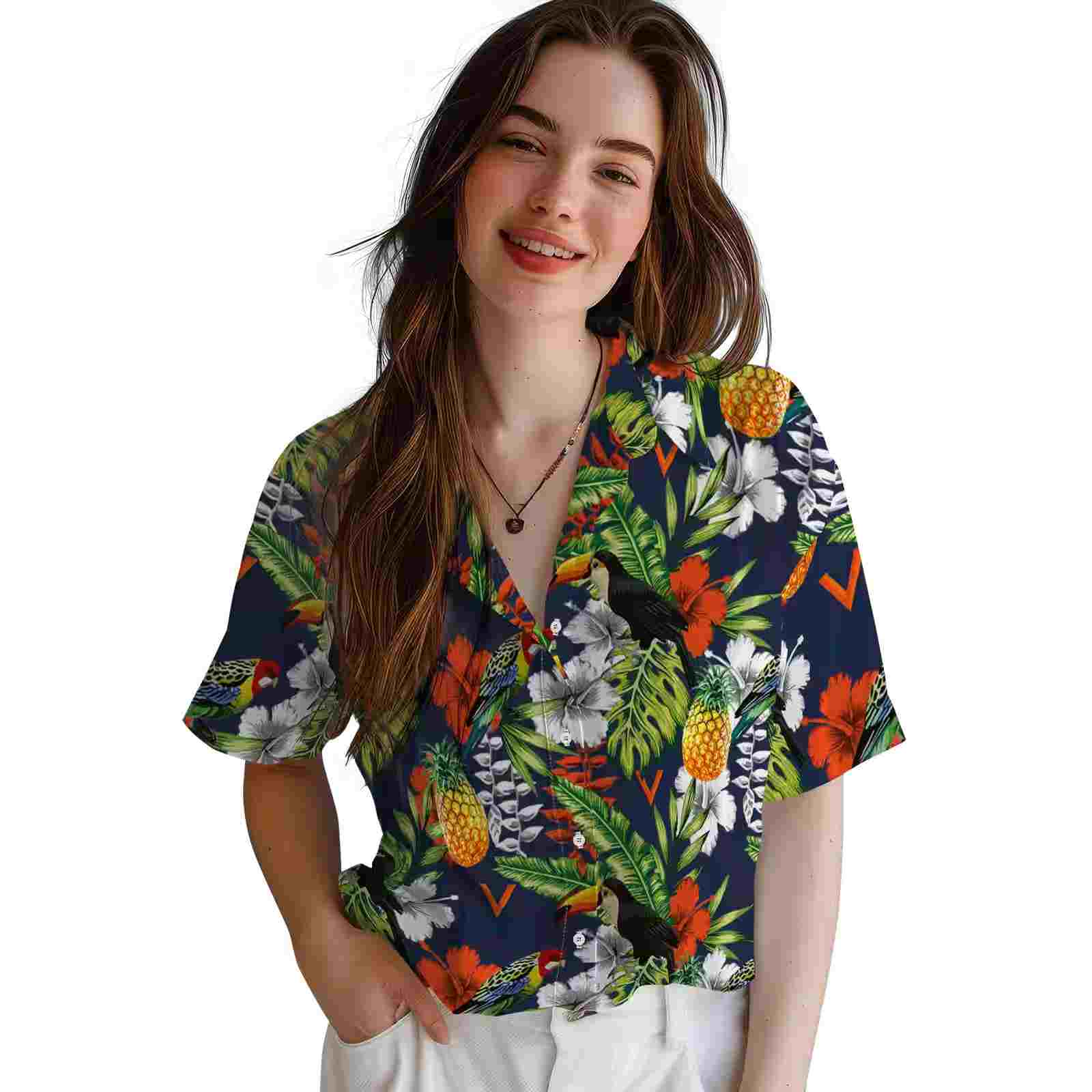 custom virginia cavaliers tropical toucan blue green hawaiian shirt latest model