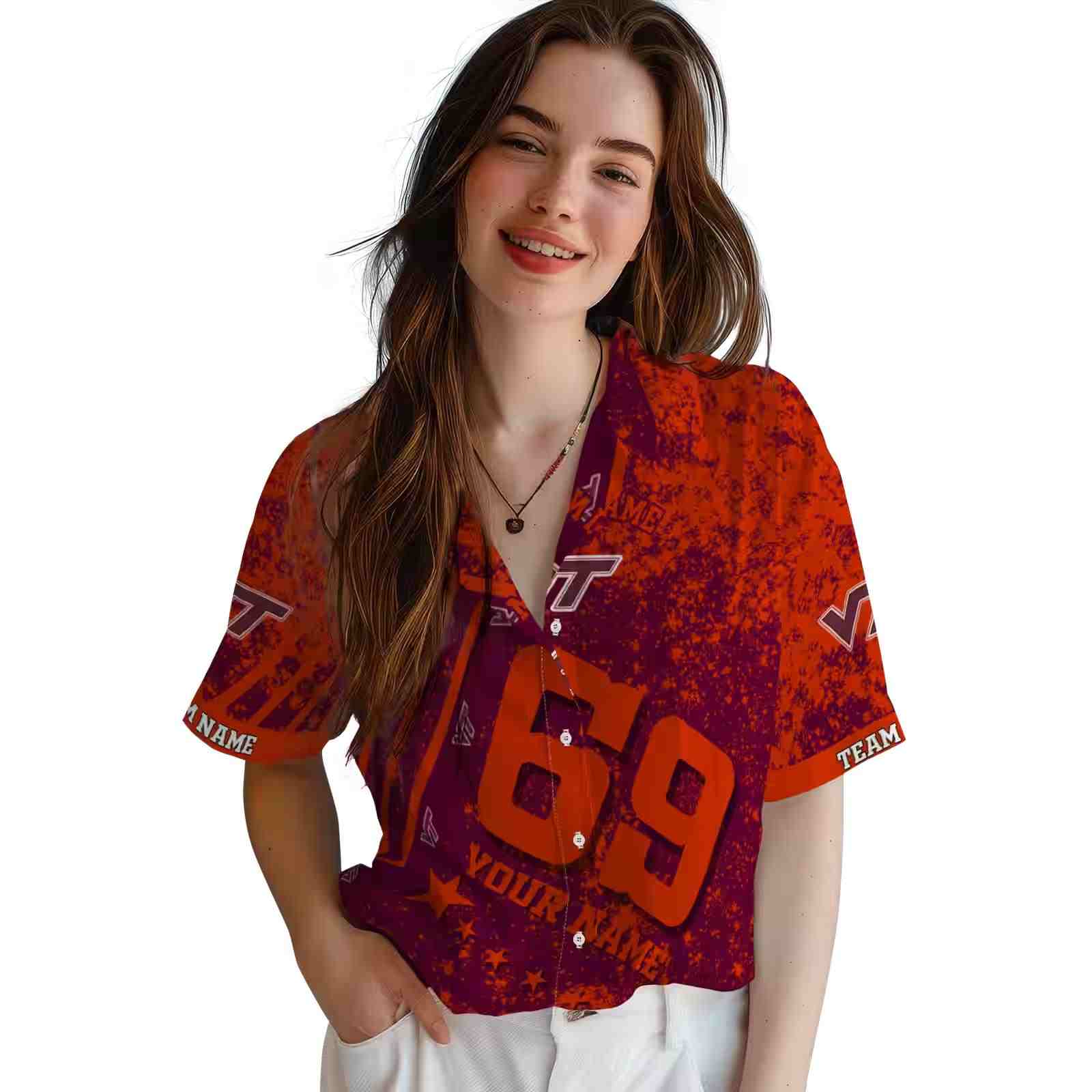 custom virginia tech hokies star stripes maroon hawaiian shirt latest model