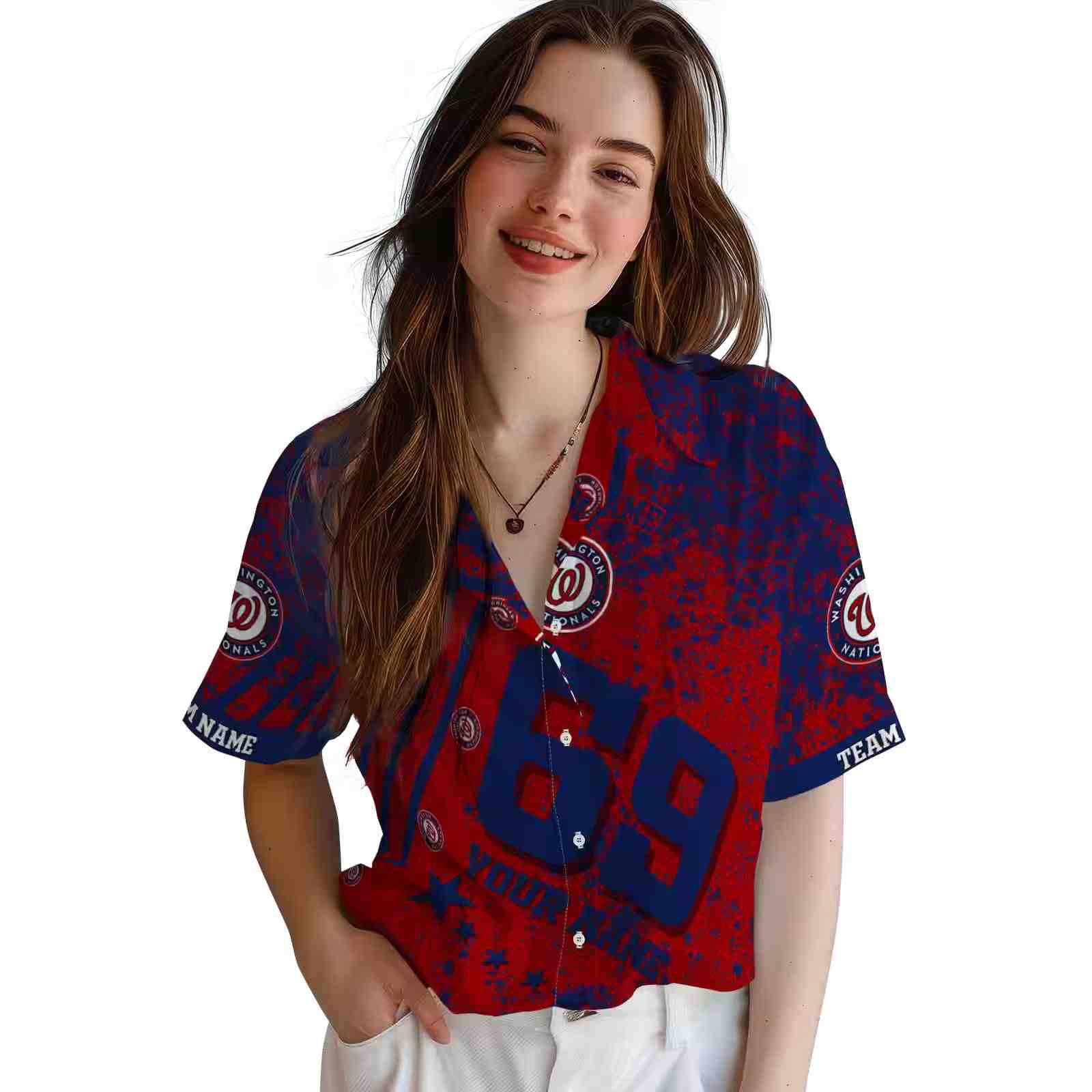 custom washington nationals star stripes red hawaiian shirt latest model