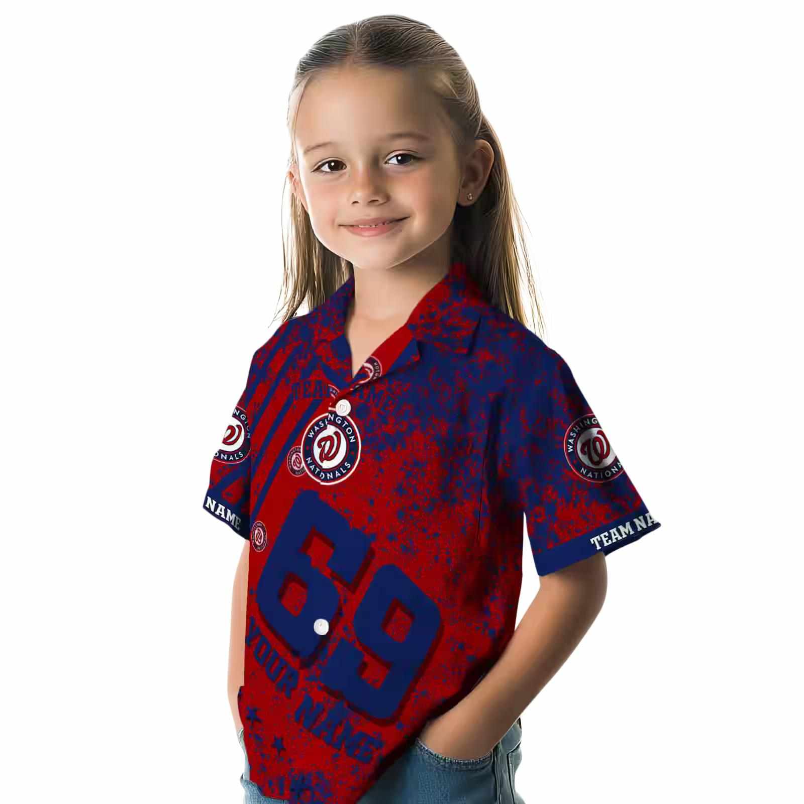 custom washington nationals star stripes red hawaiian shirt premium grade