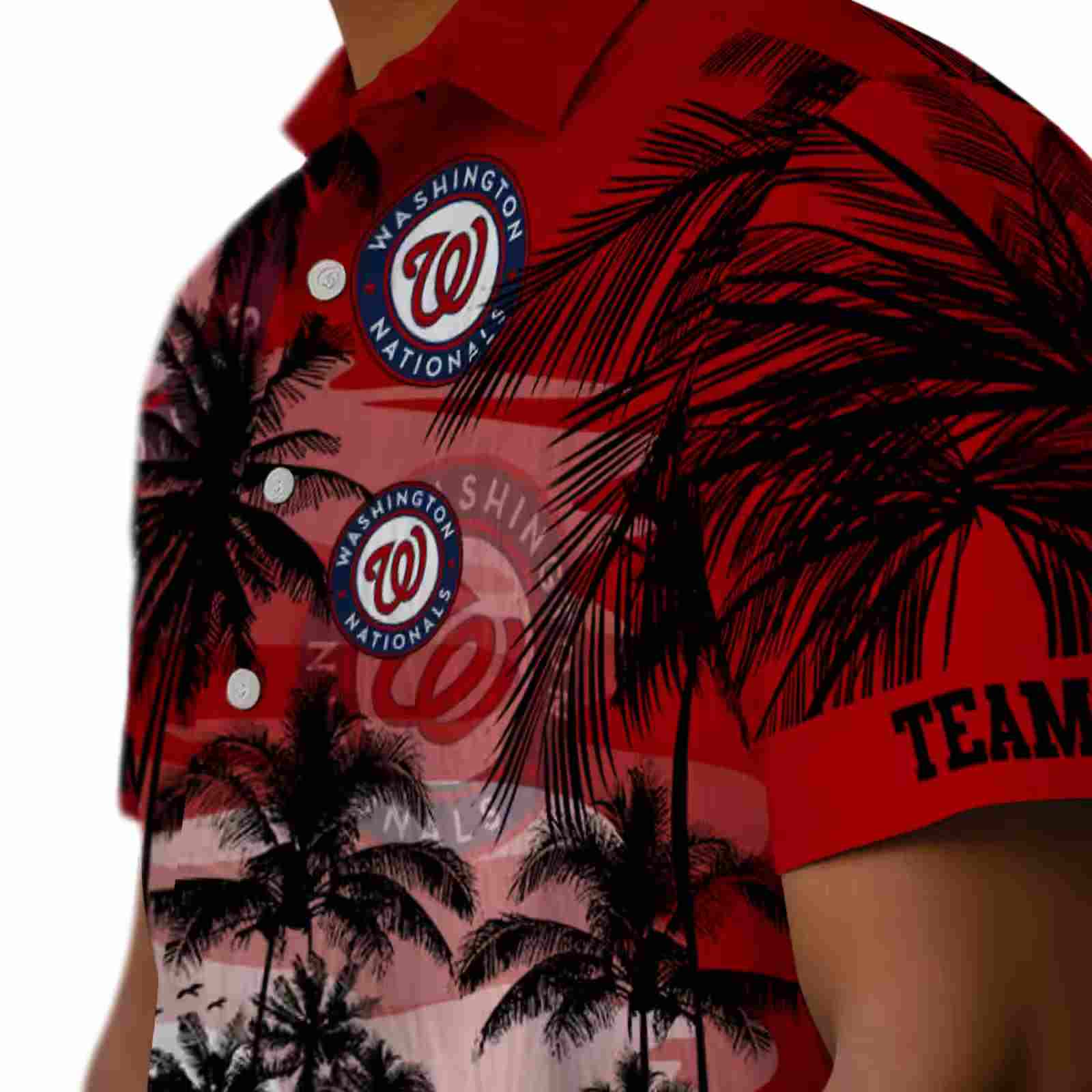 custom washington nationals sunset scene red black hawaiian shirt trendy