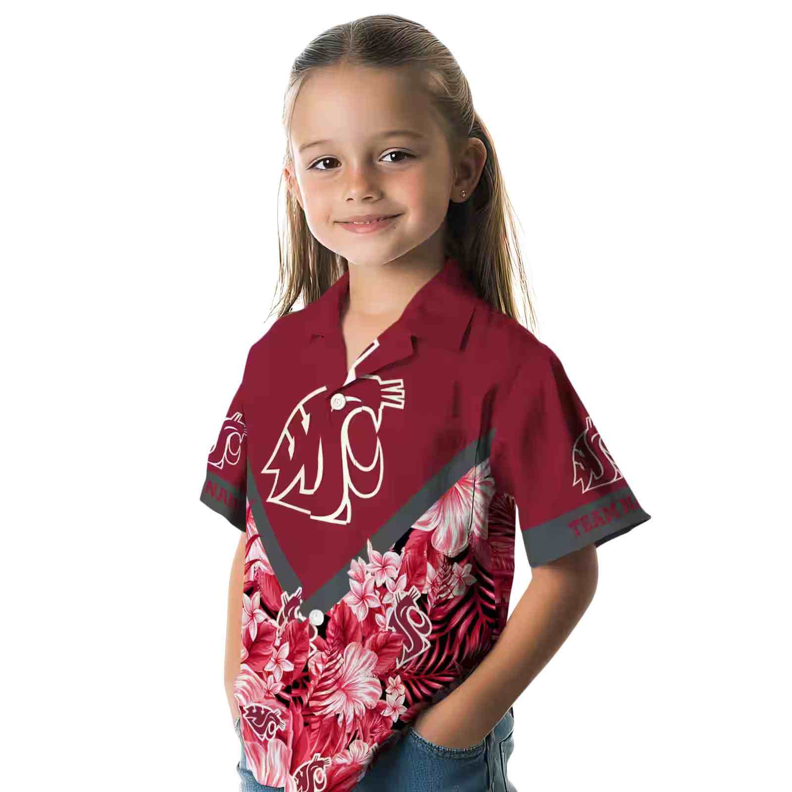 custom washington state cougars floral chevron crimson hawaiian shirt premium grade