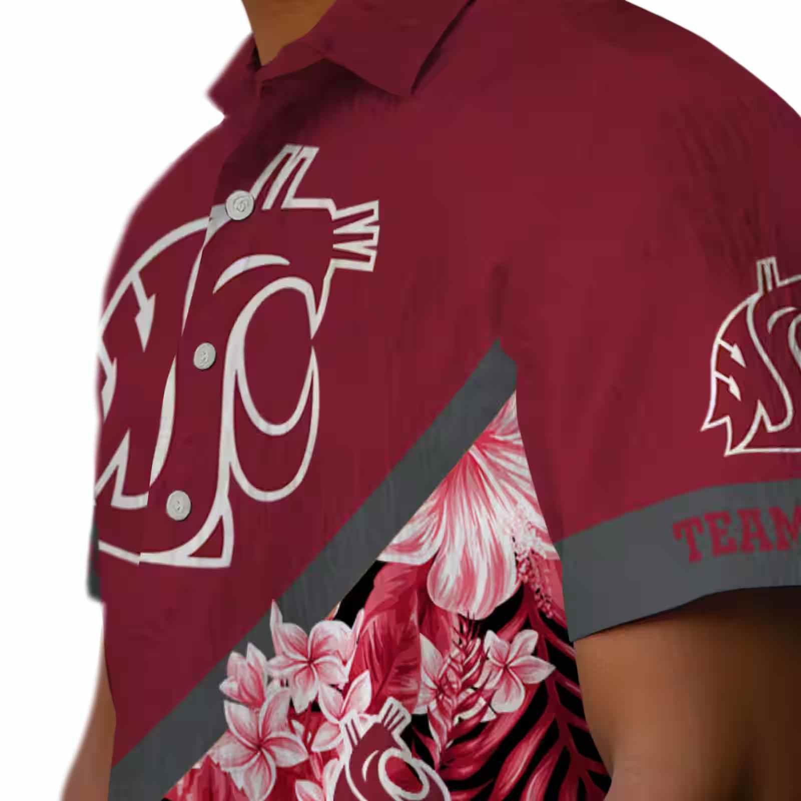 custom washington state cougars floral chevron crimson hawaiian shirt trendy