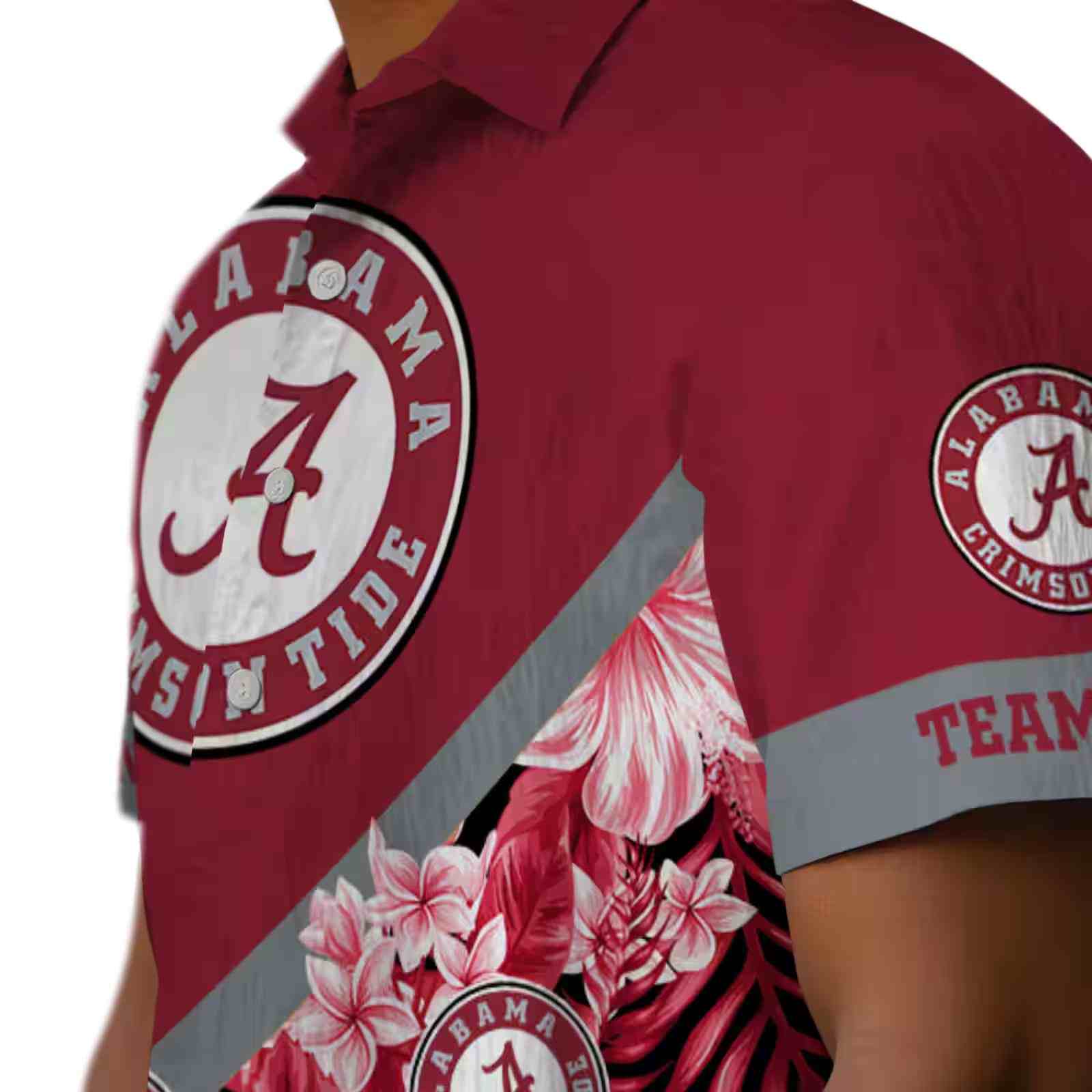 customized alabama crimson tide floral chevron crimson hawaiian shirt trendy