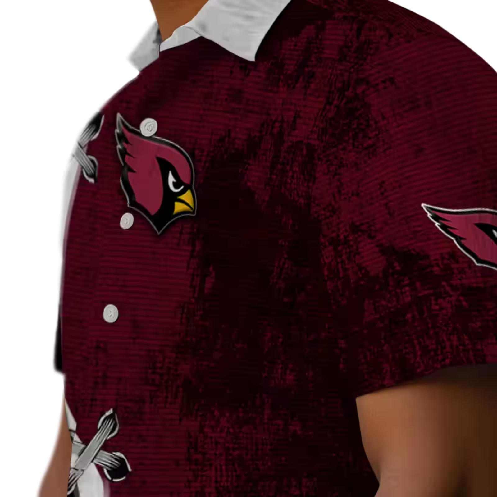 customized arizona cardinals edgy streaks red white hawaiian shirt trendy