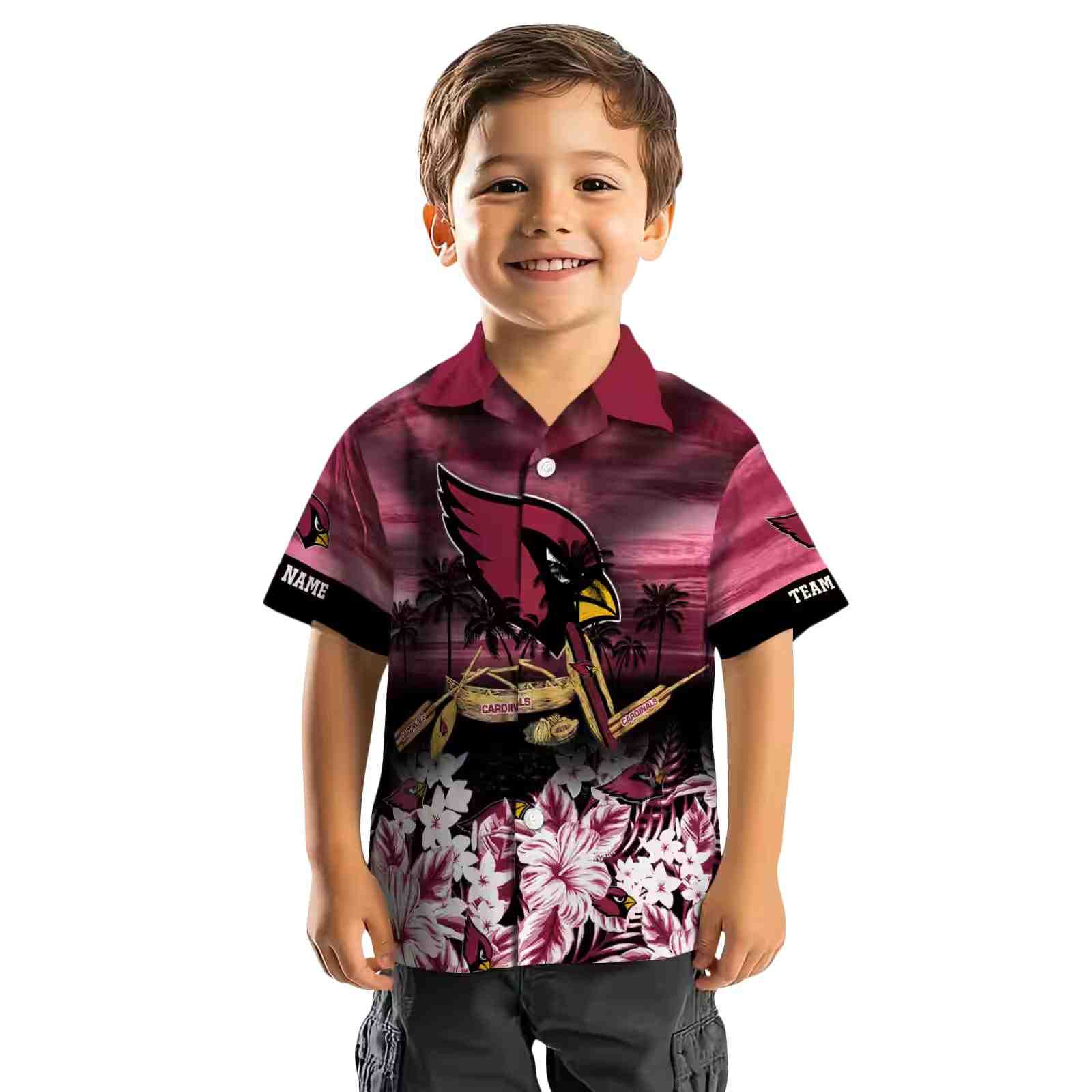 customized arizona cardinals tropical canoe red hawaiian shirt top rated