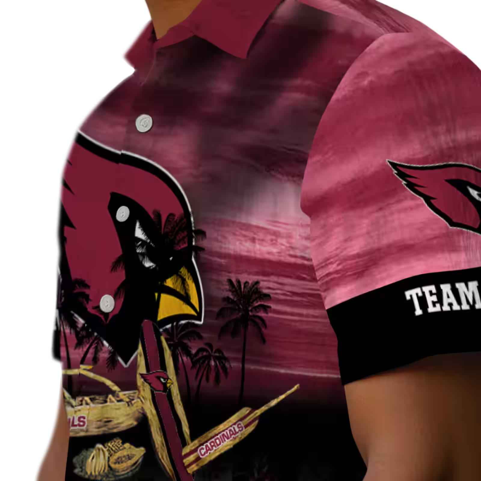 customized arizona cardinals tropical canoe red hawaiian shirt trendy