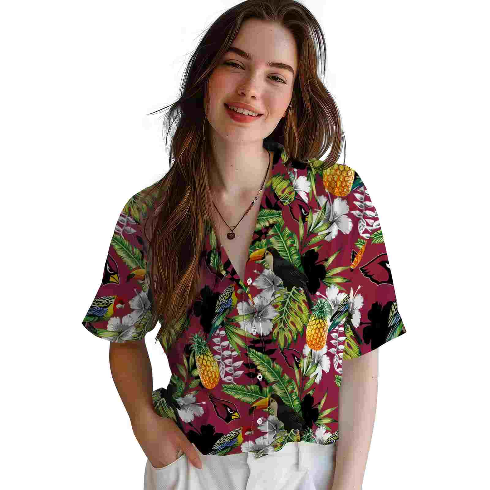 customized arizona cardinals tropical toucan red green hawaiian shirt latest model