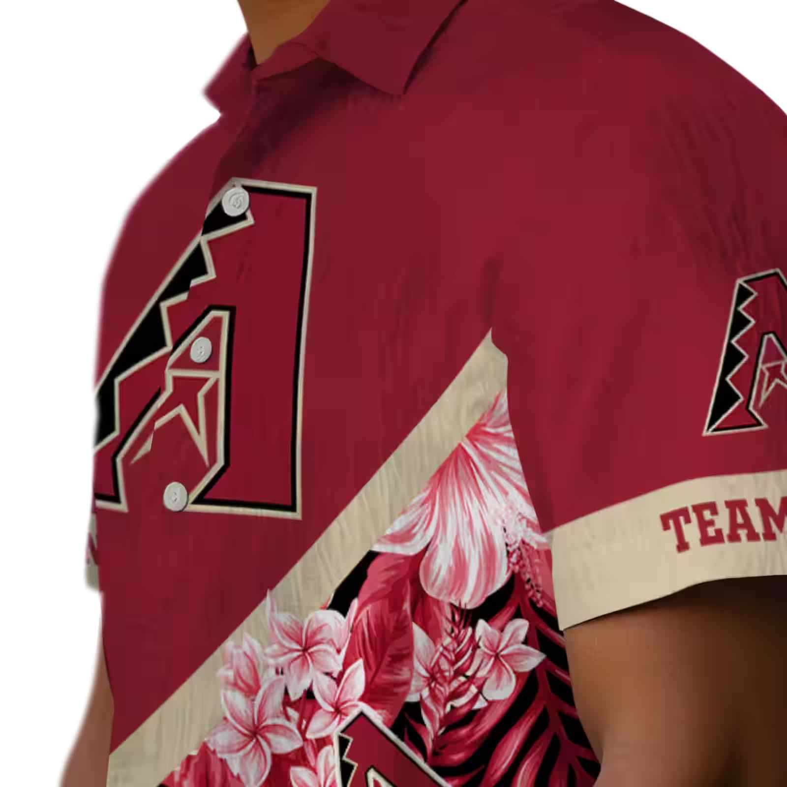 customized arizona diamondbacks floral chevron red hawaiian shirt trendy