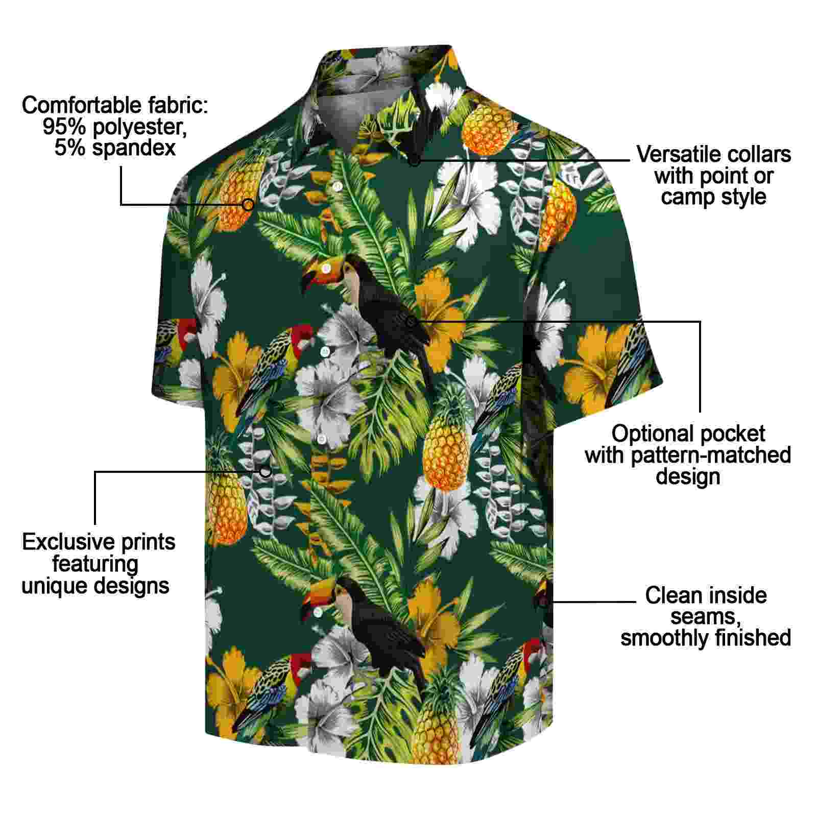 customized baylor bears tropical toucan green hawaiian shirt new arrival