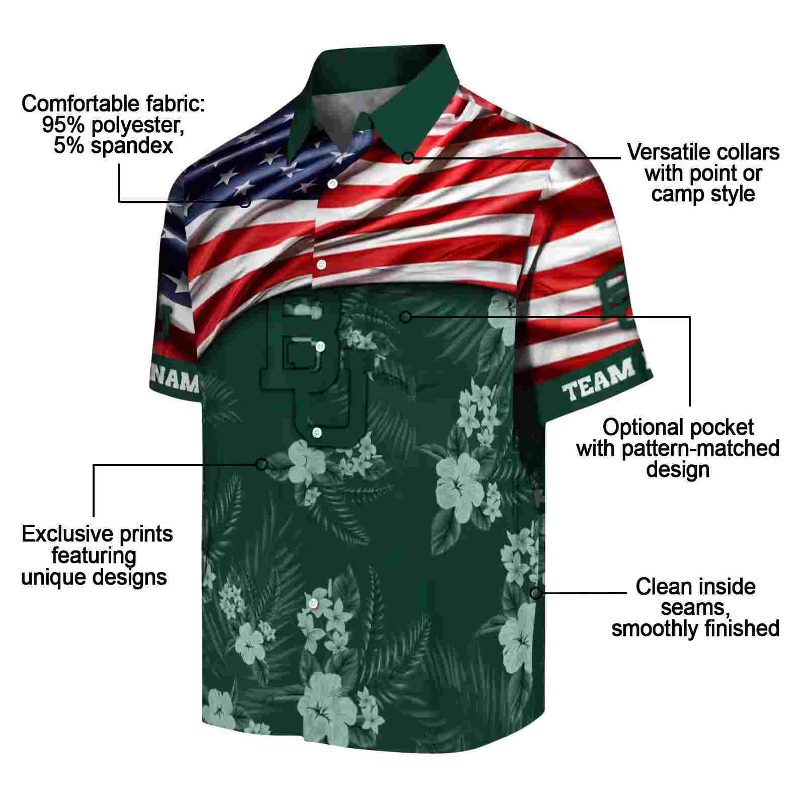 customized baylor bears us flag hibiscus green hawaiian shirt new arrival