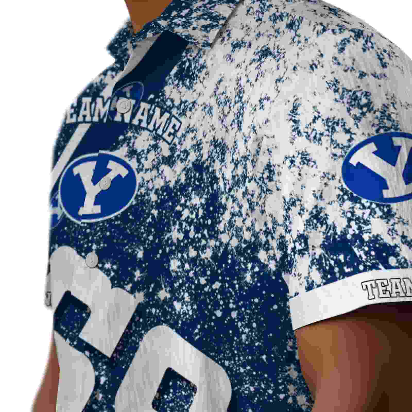 customized byu cougars star stripes blue hawaiian shirt trendy