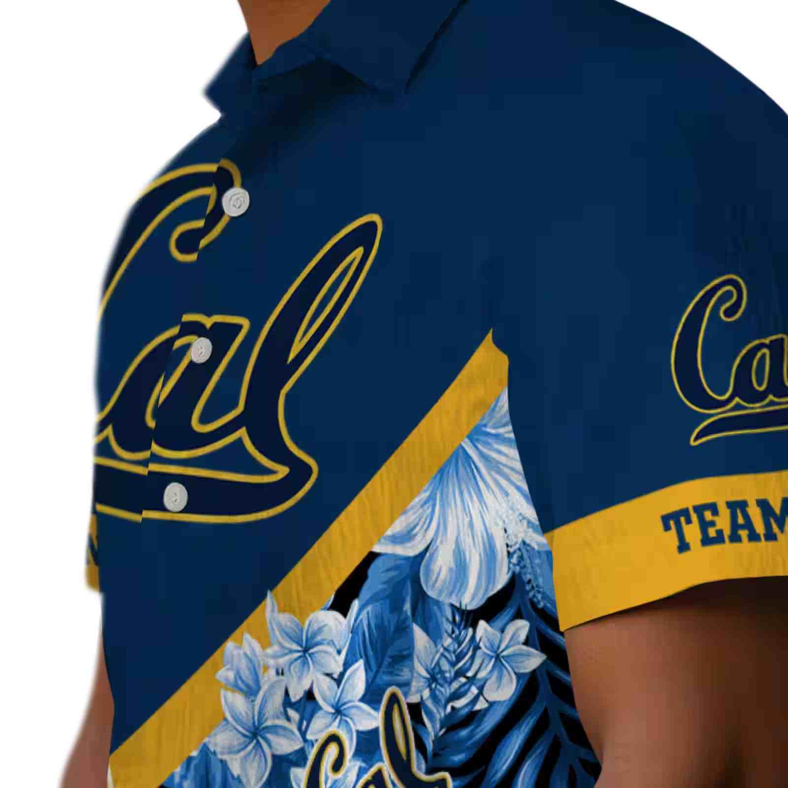 customized california golden bears floral chevron blue hawaiian shirt trendy