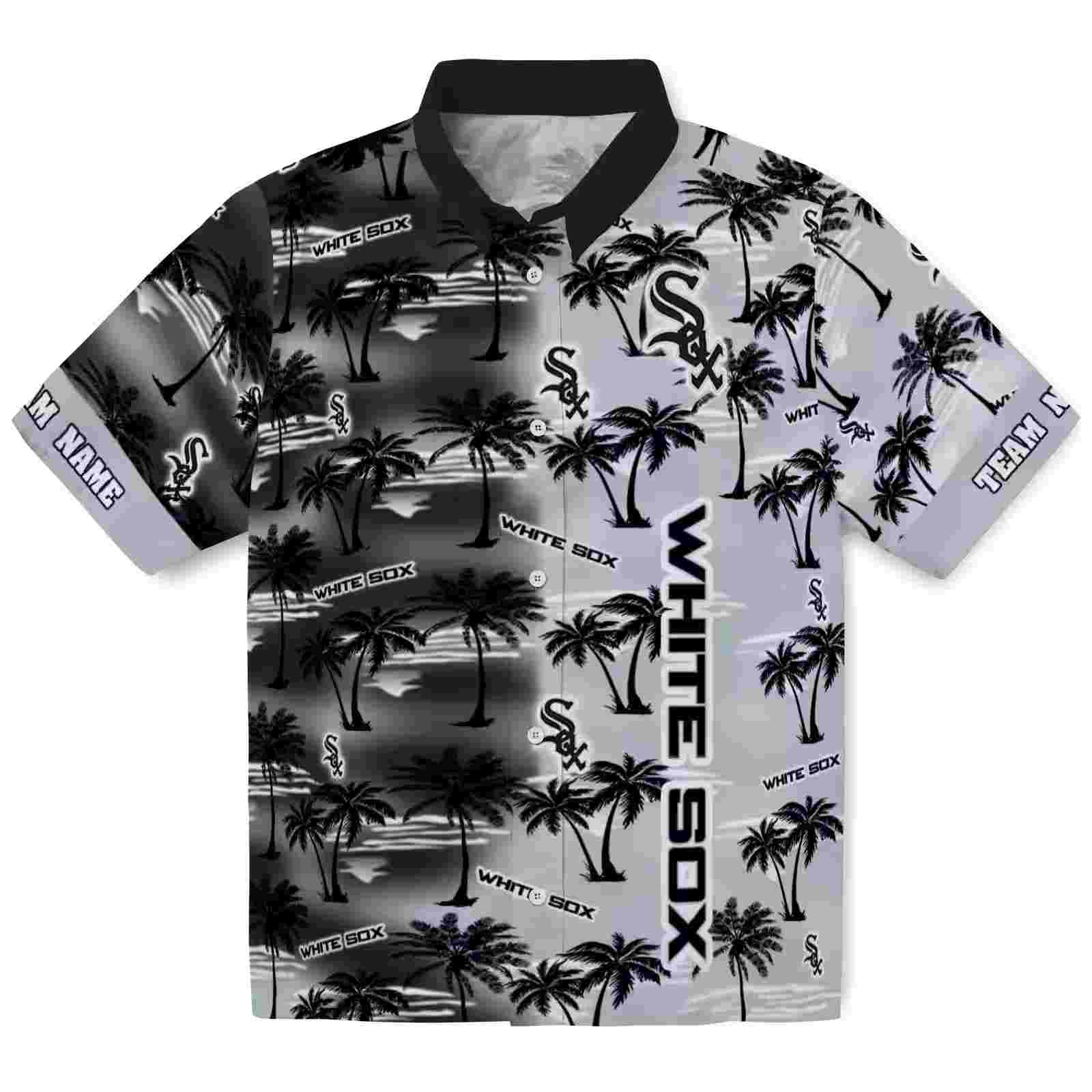 Customized Chicago White Sox Palm Silhouettes Black Hawaiian Shirt