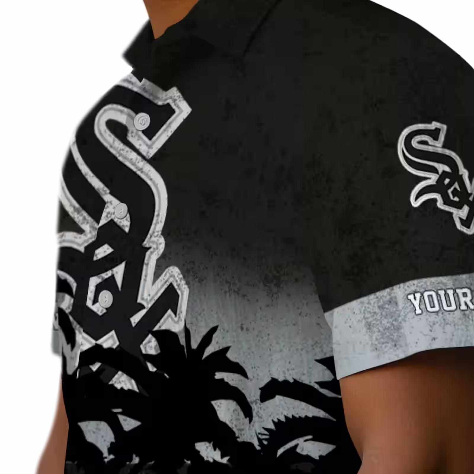 customized chicago white sox sunset pattern black hawaiian shirt trendy