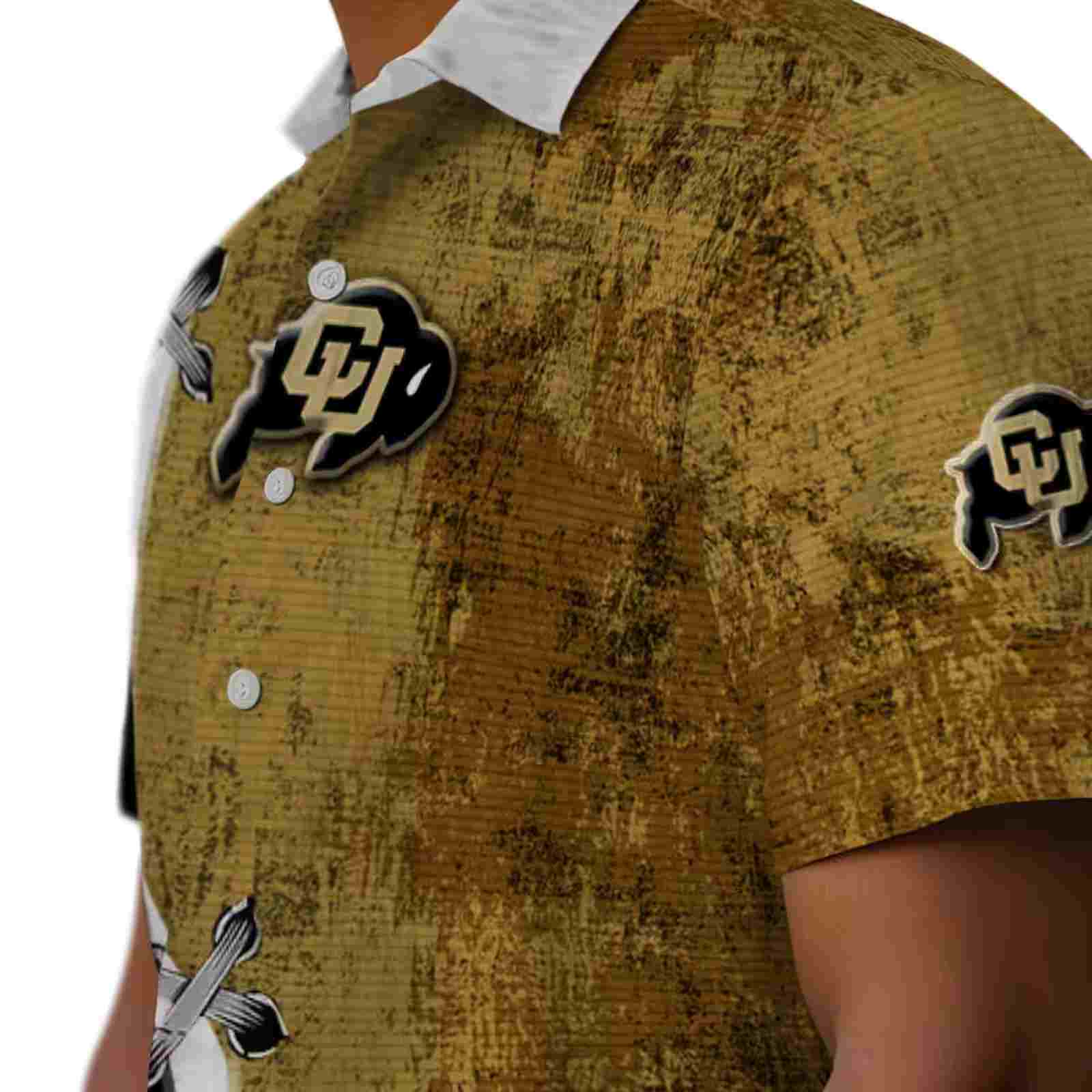 customized colorado buffaloes edgy streaks gold white hawaiian shirt trendy