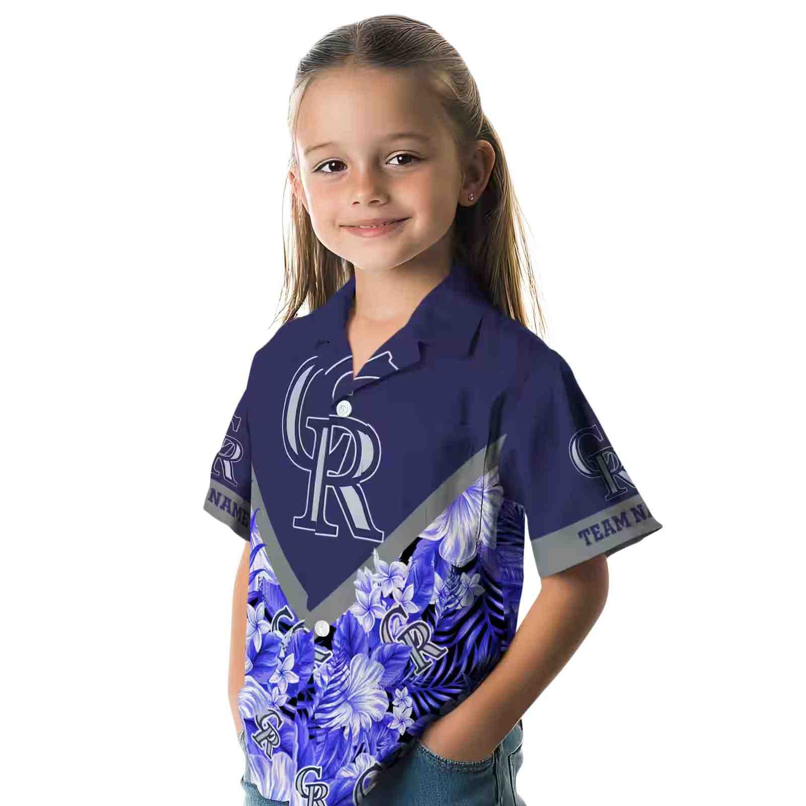 customized colorado rockies floral chevron blue hawaiian shirt premium grade