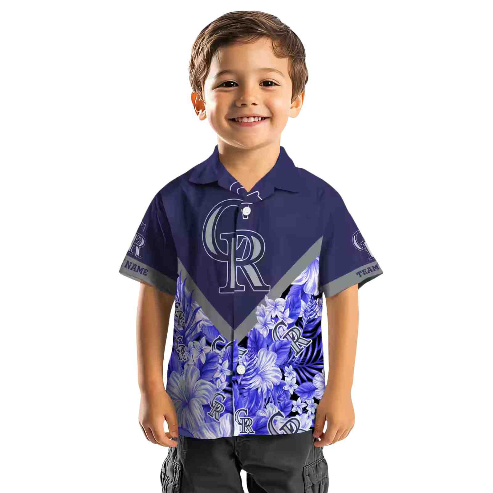 customized colorado rockies floral chevron blue hawaiian shirt top rated