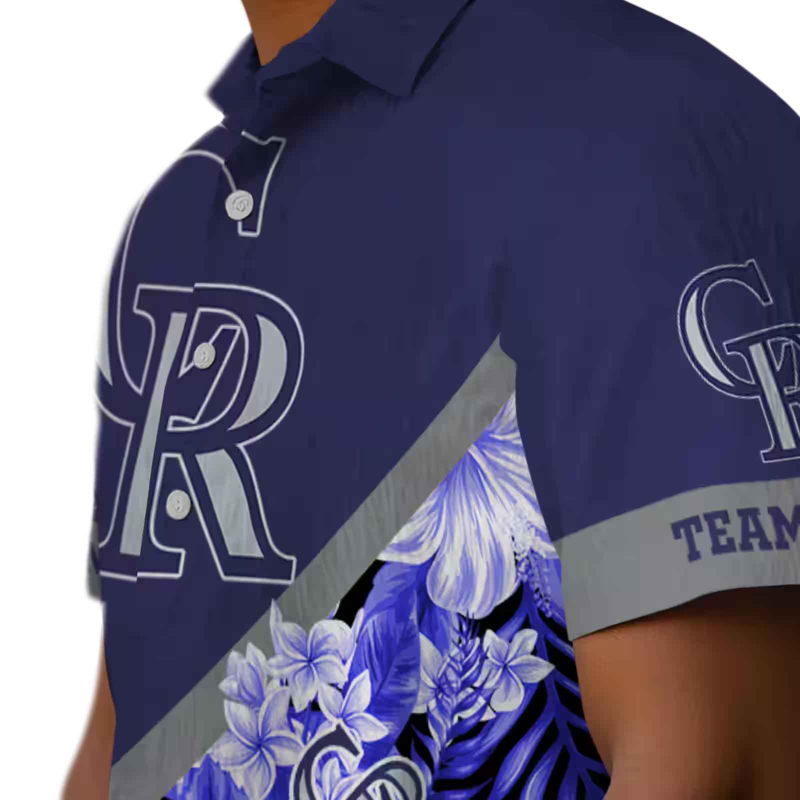 customized colorado rockies floral chevron blue hawaiian shirt trendy