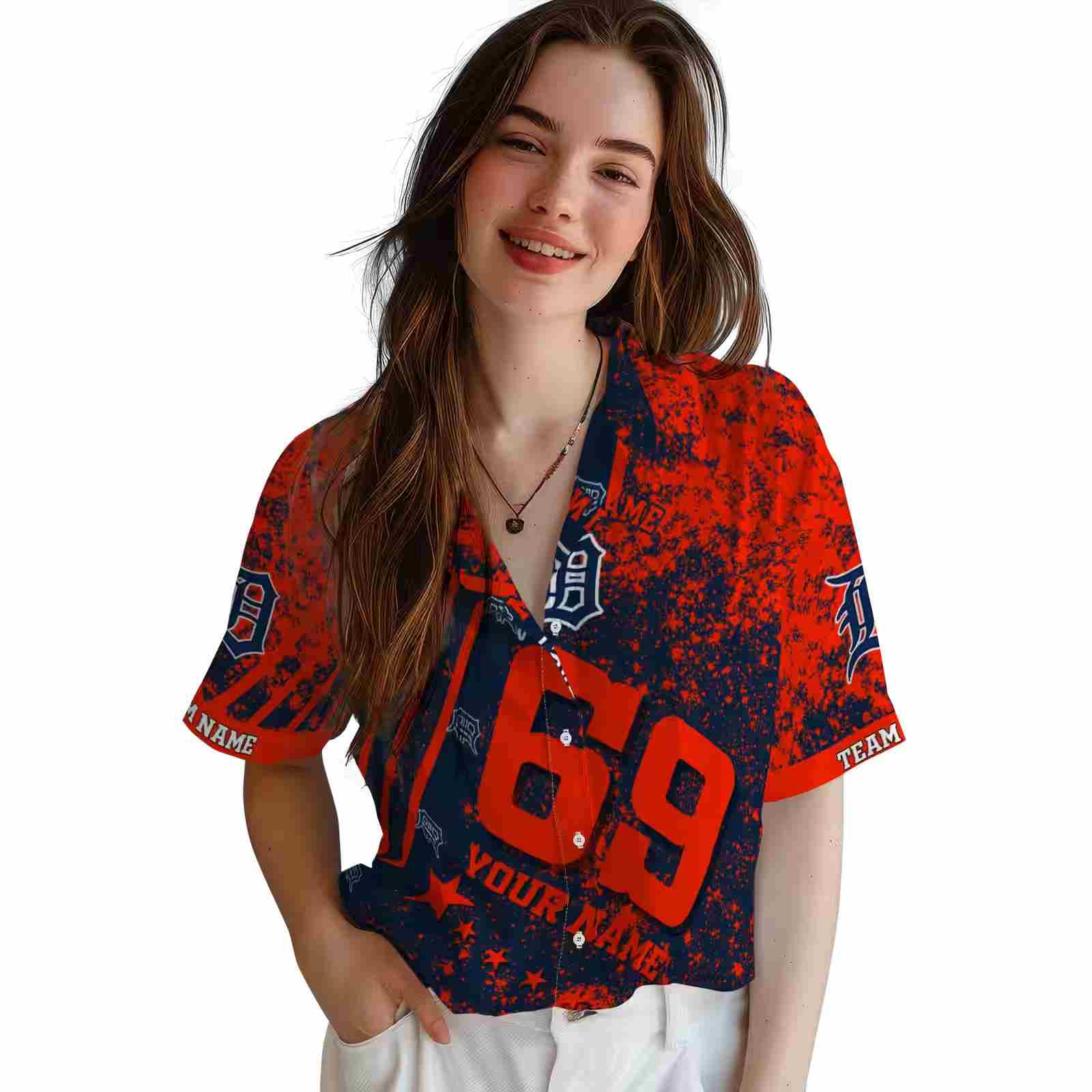 customized detroit tigers star stripes navy hawaiian shirt latest model