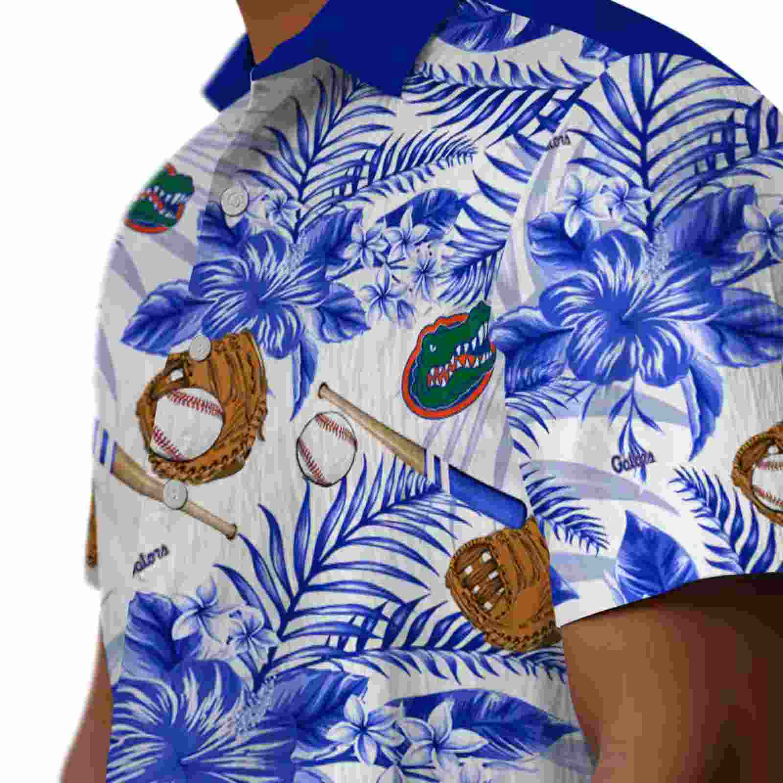 customized florida gators floral baseball blue white hawaiian shirt trendy