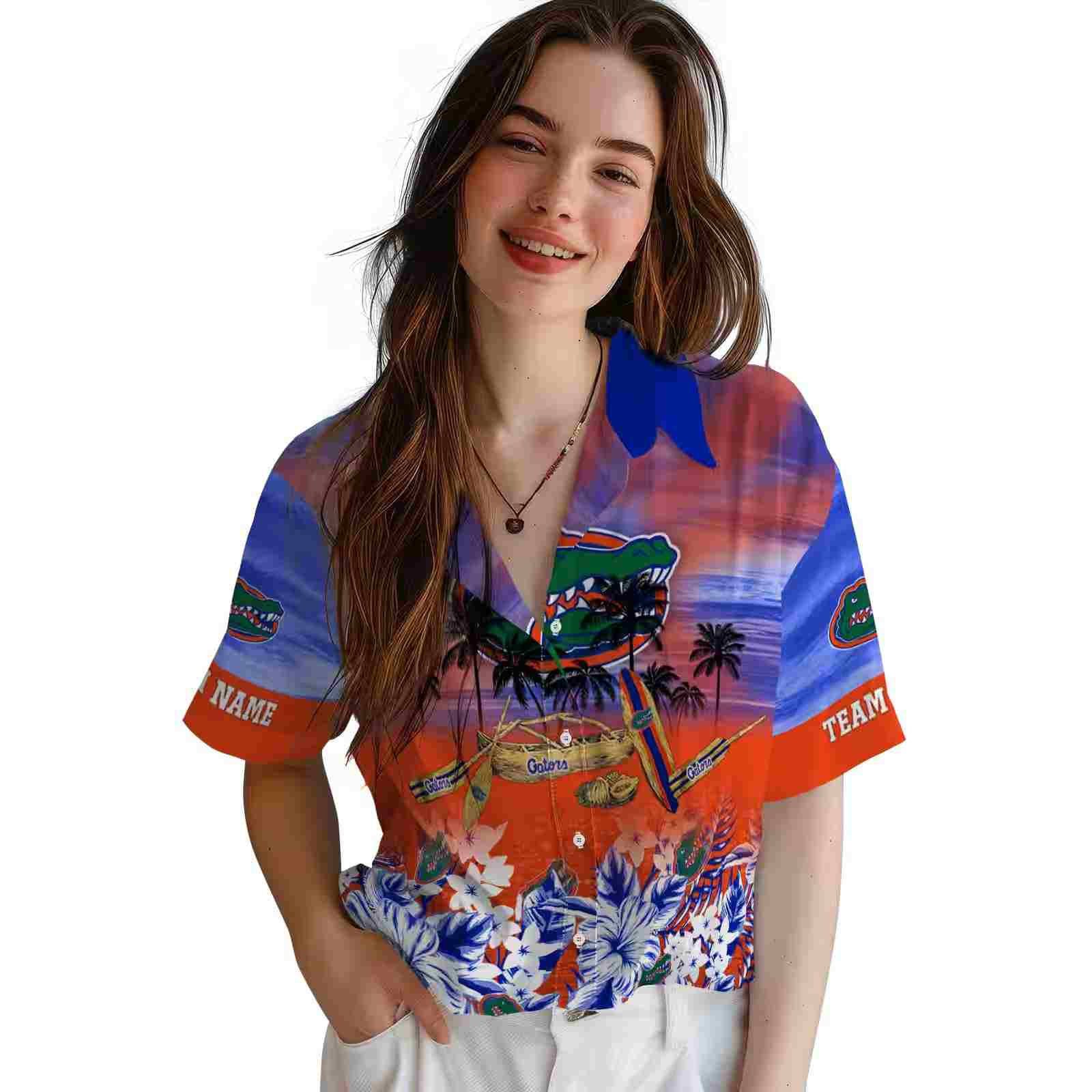 customized florida gators tropical canoe blue hawaiian shirt latest model