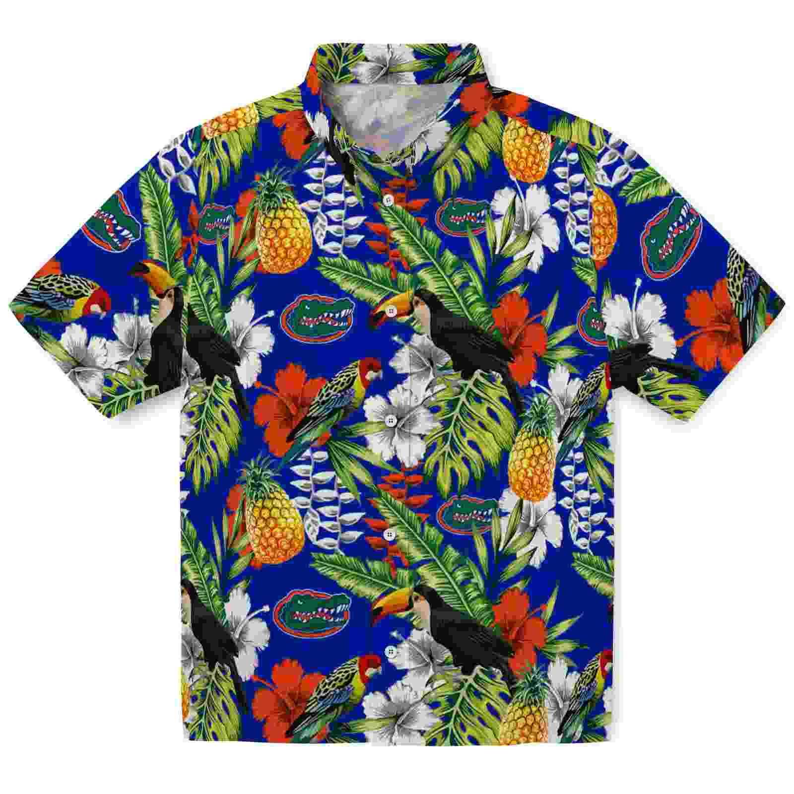 Customized Florida Gators Tropical Toucan Blue Green Hawaiian Shirt