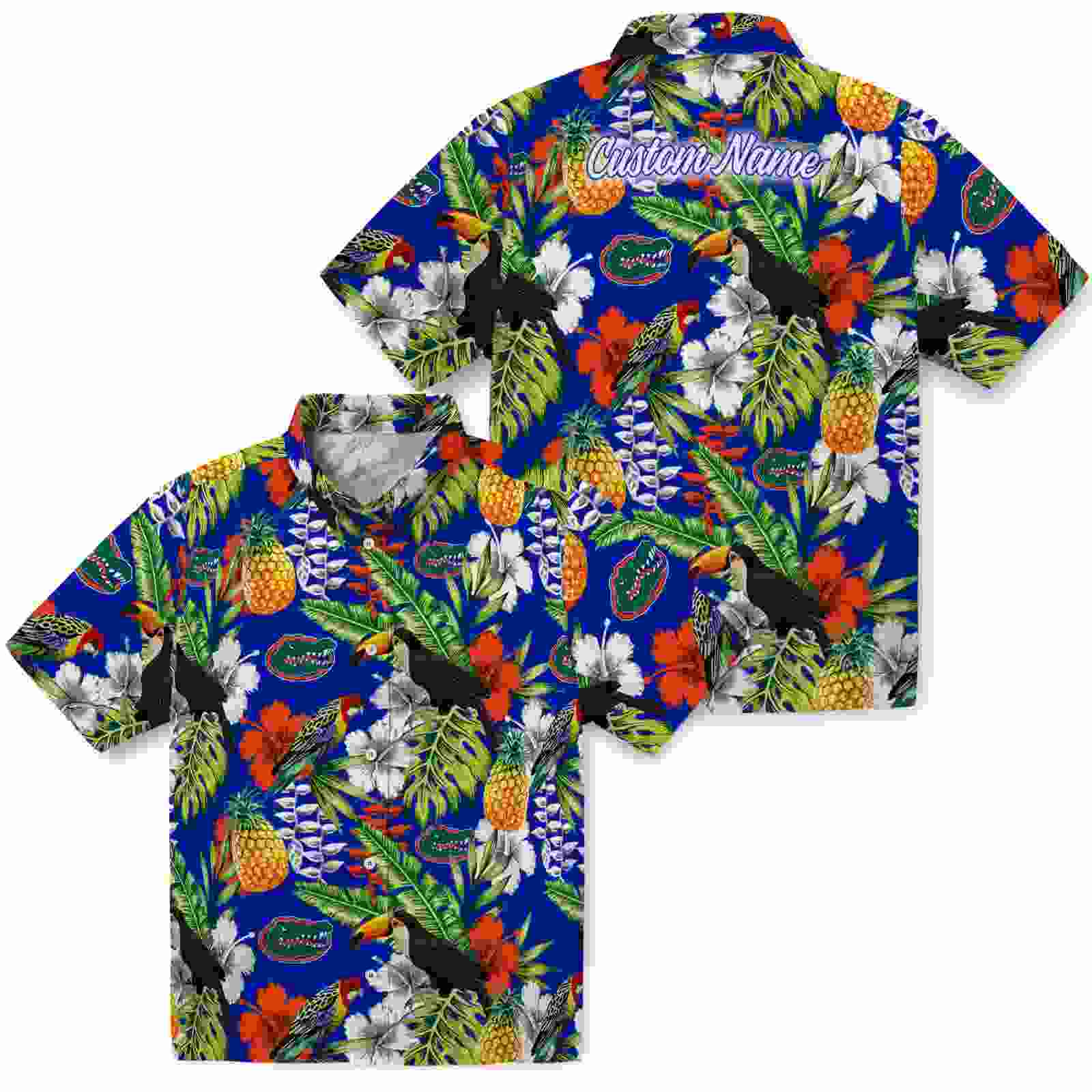 customized florida gators tropical toucan blue green hawaiian shirt high quality