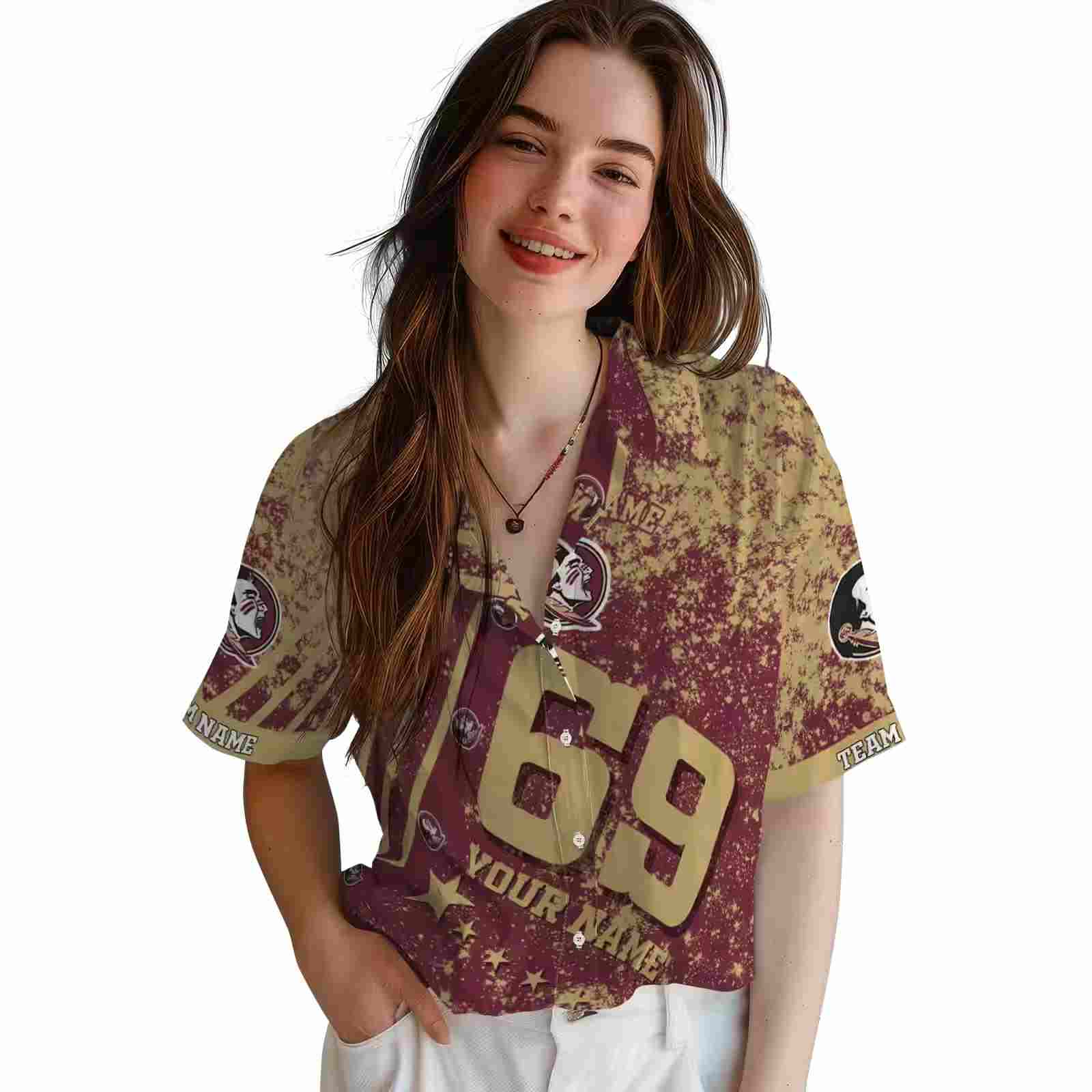 customized florida state seminoles star stripes garnet hawaiian shirt latest model