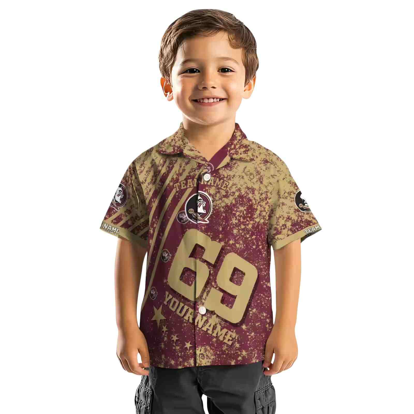 customized florida state seminoles star stripes garnet hawaiian shirt top rated