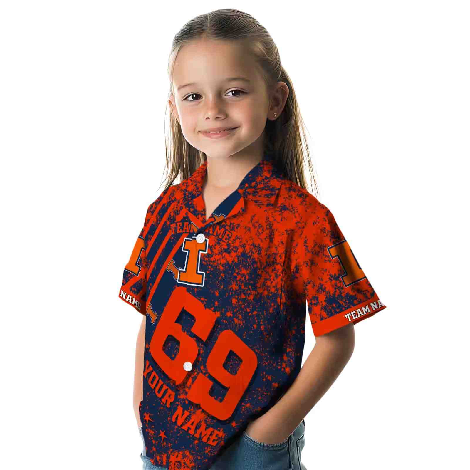 customized illinois fighting illini star stripes blue hawaiian shirt premium grade