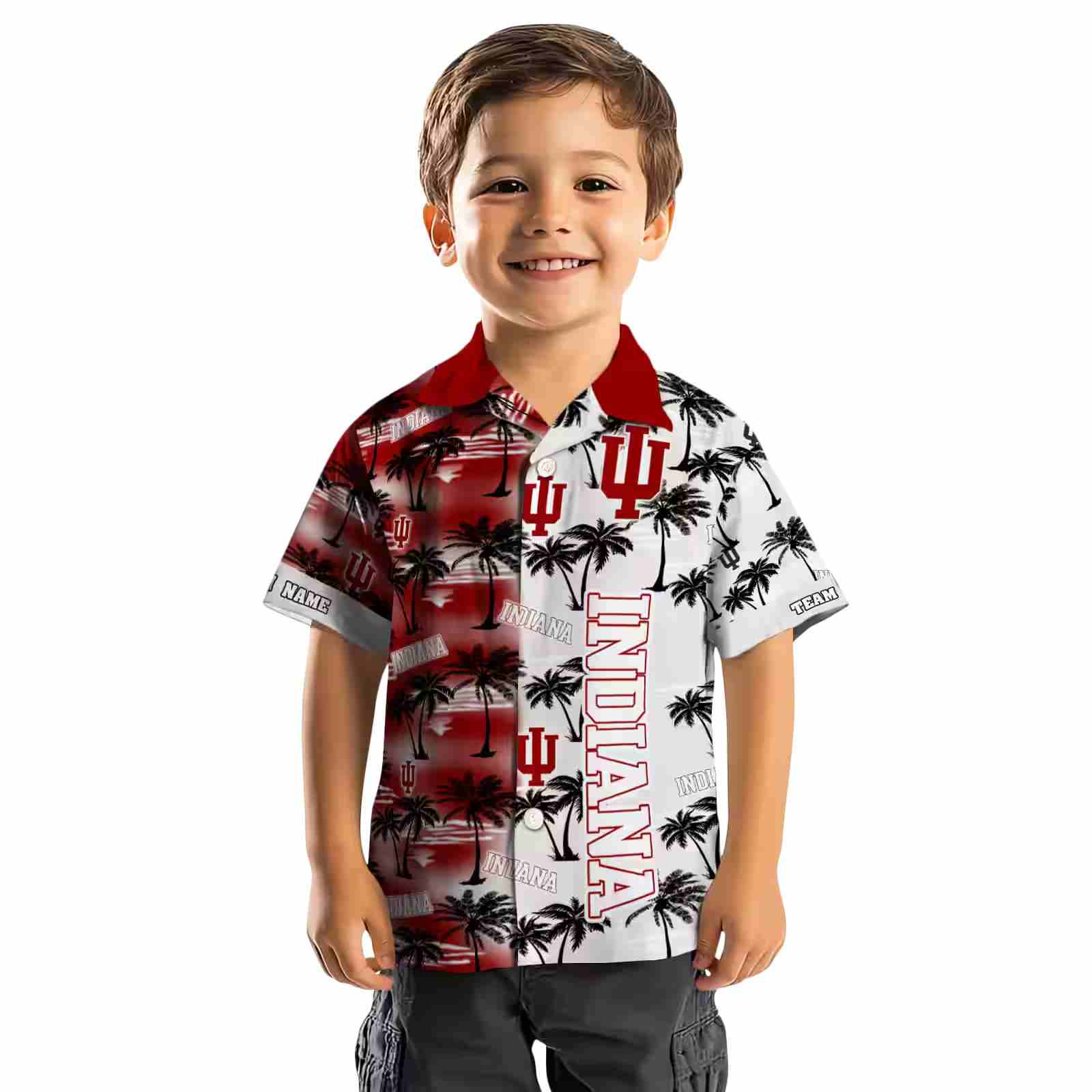 customized indiana hoosiers palm silhouettes red hawaiian shirt top rated