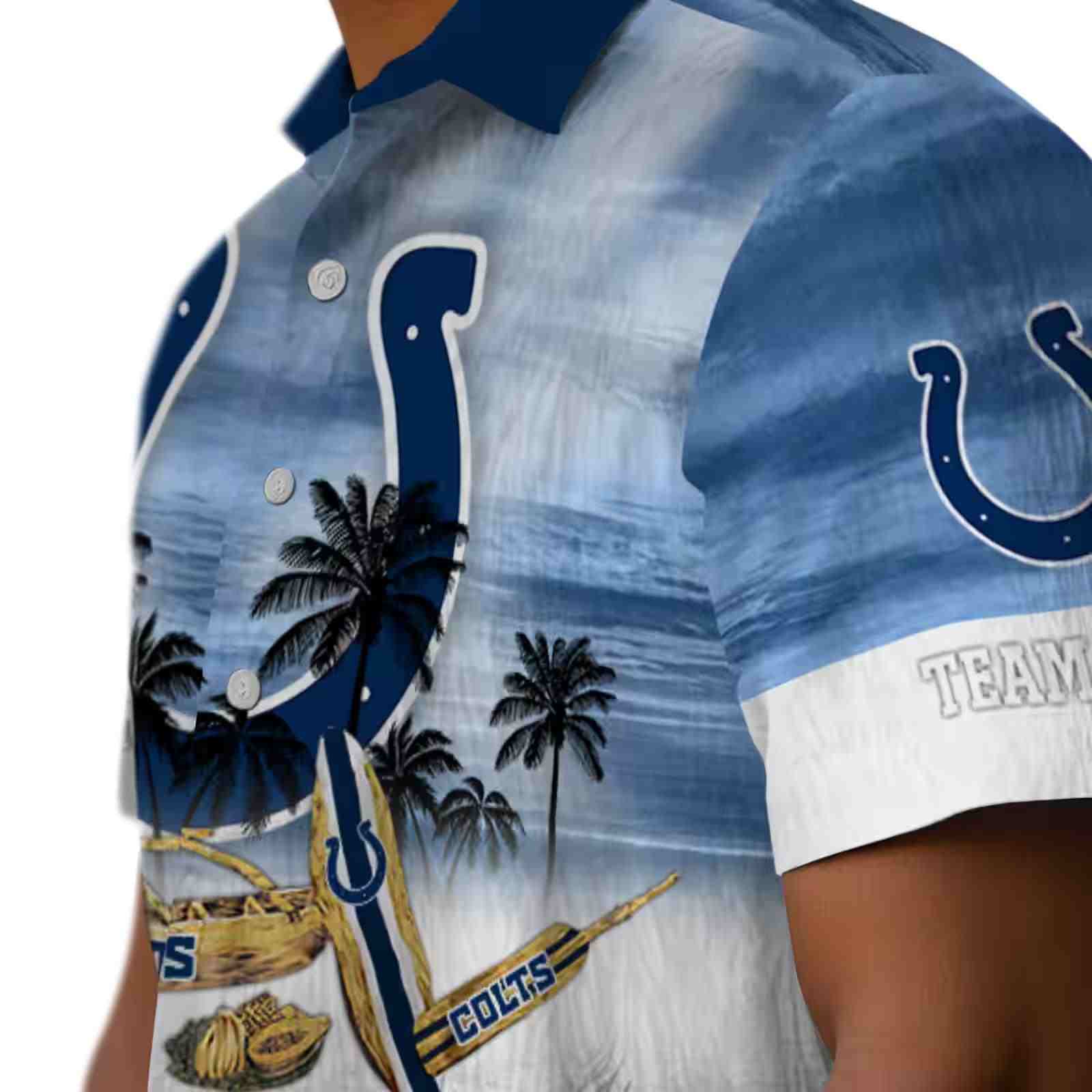 customized indianapolis colts tropical canoe blue hawaiian shirt trendy