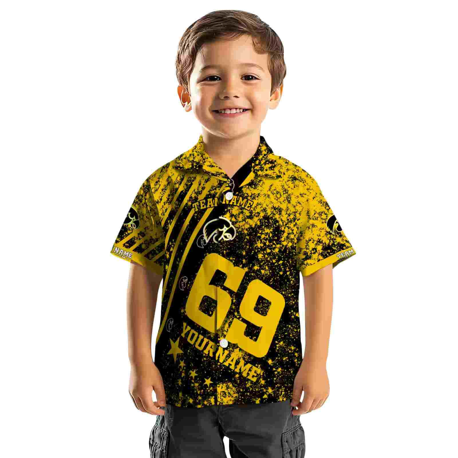 customized iowa hawkeyes star stripes black hawaiian shirt top rated