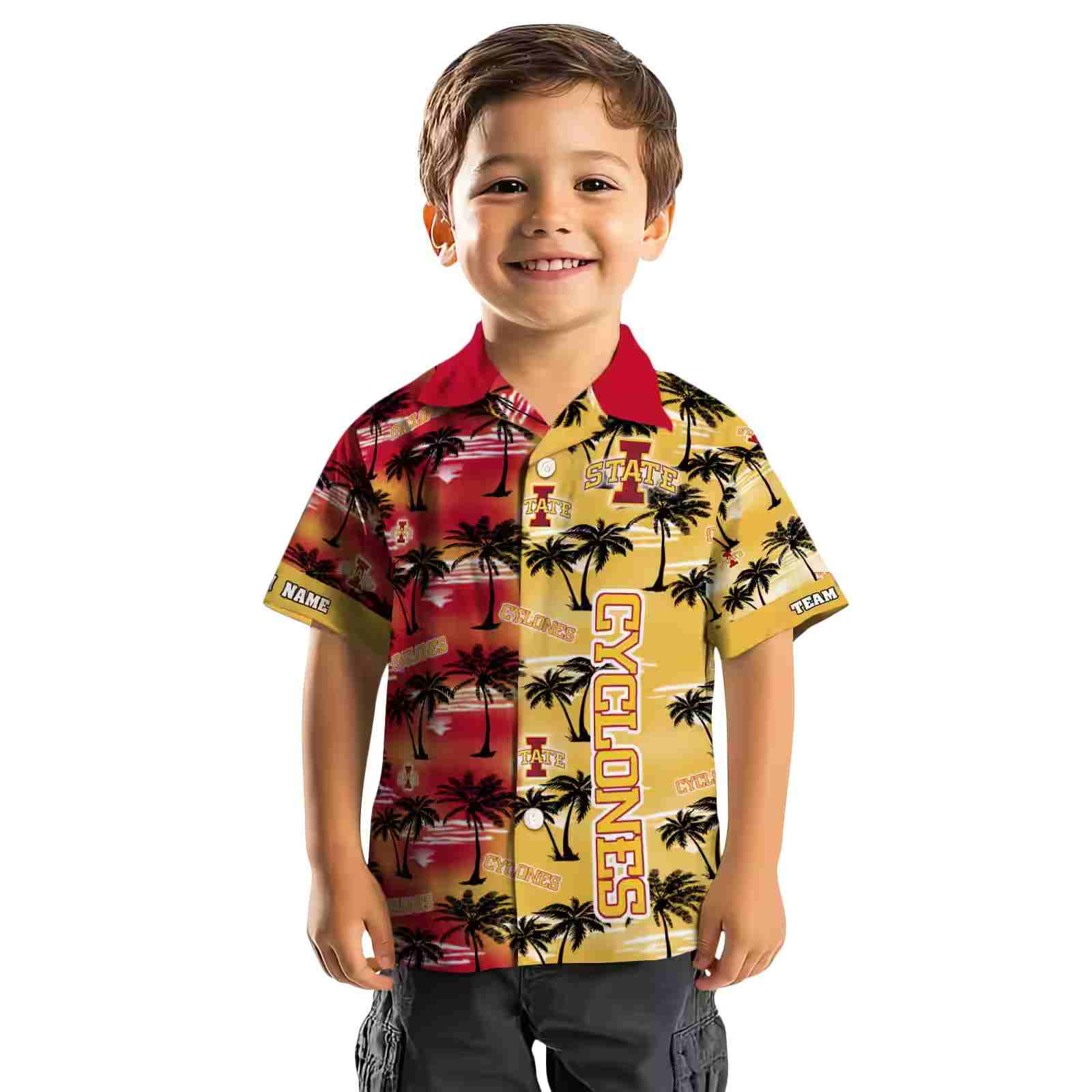 customized iowa state cyclones palm silhouettes red hawaiian shirt top rated