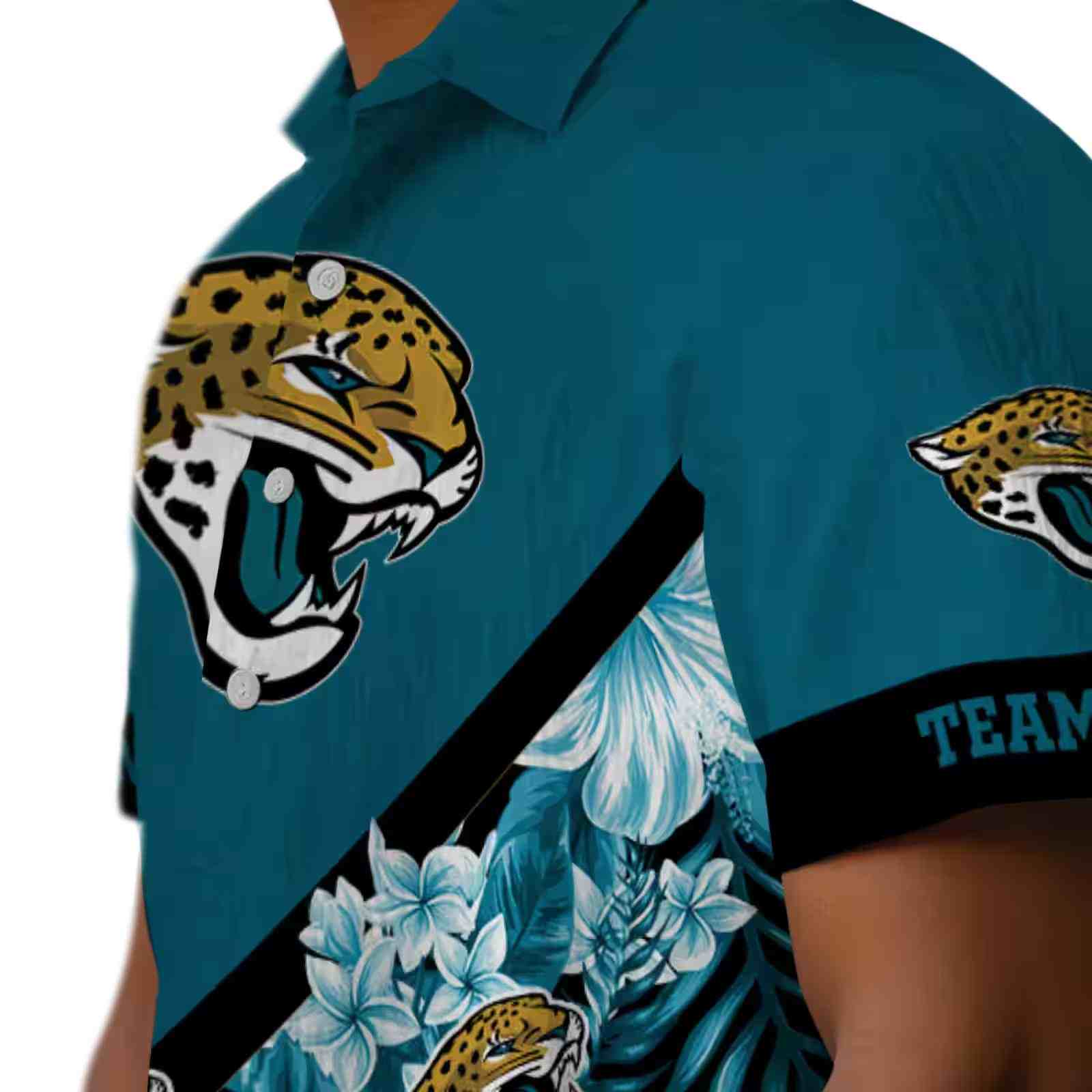 customized jacksonville jaguars floral chevron teal hawaiian shirt trendy