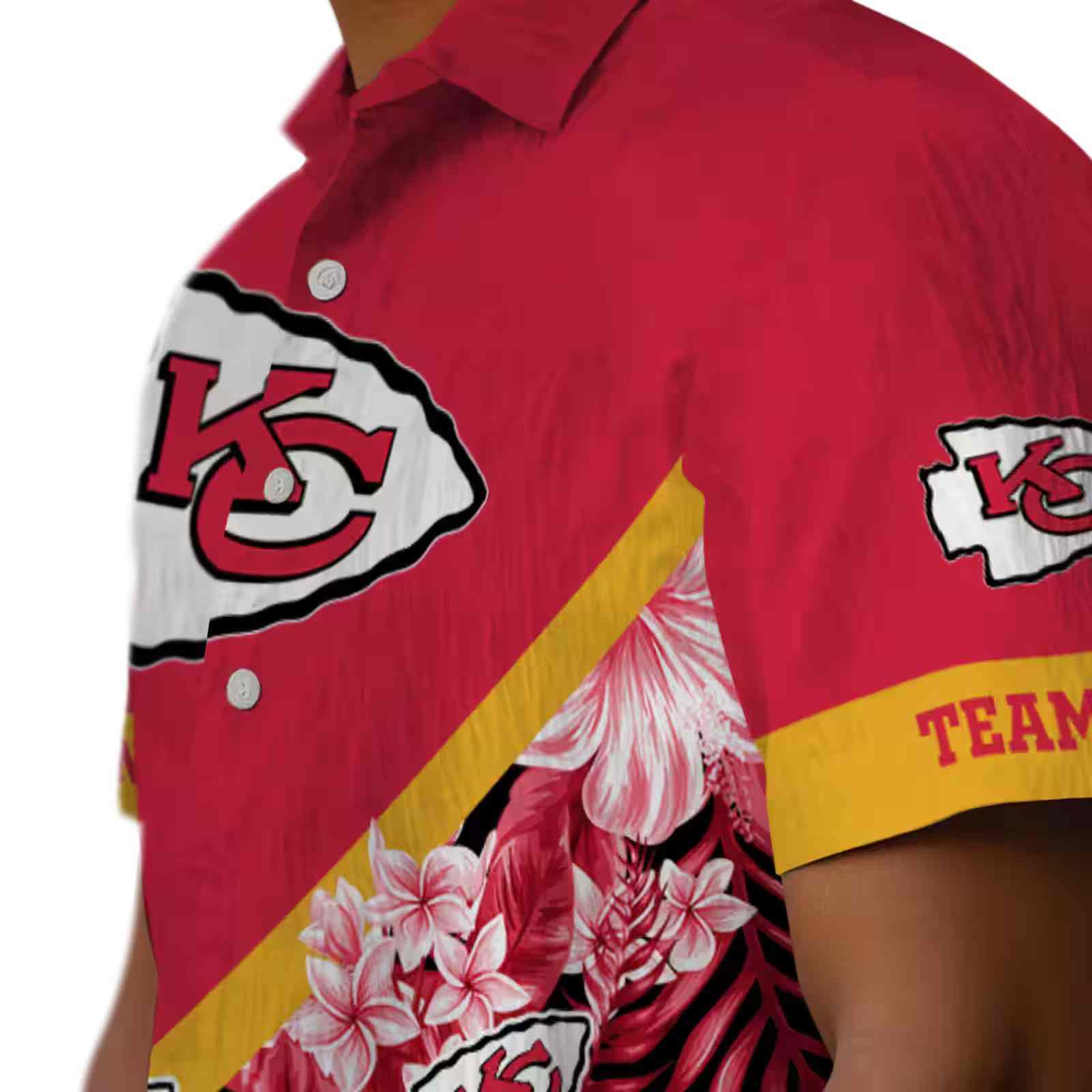 customized kansas city chiefs floral chevron red hawaiian shirt trendy