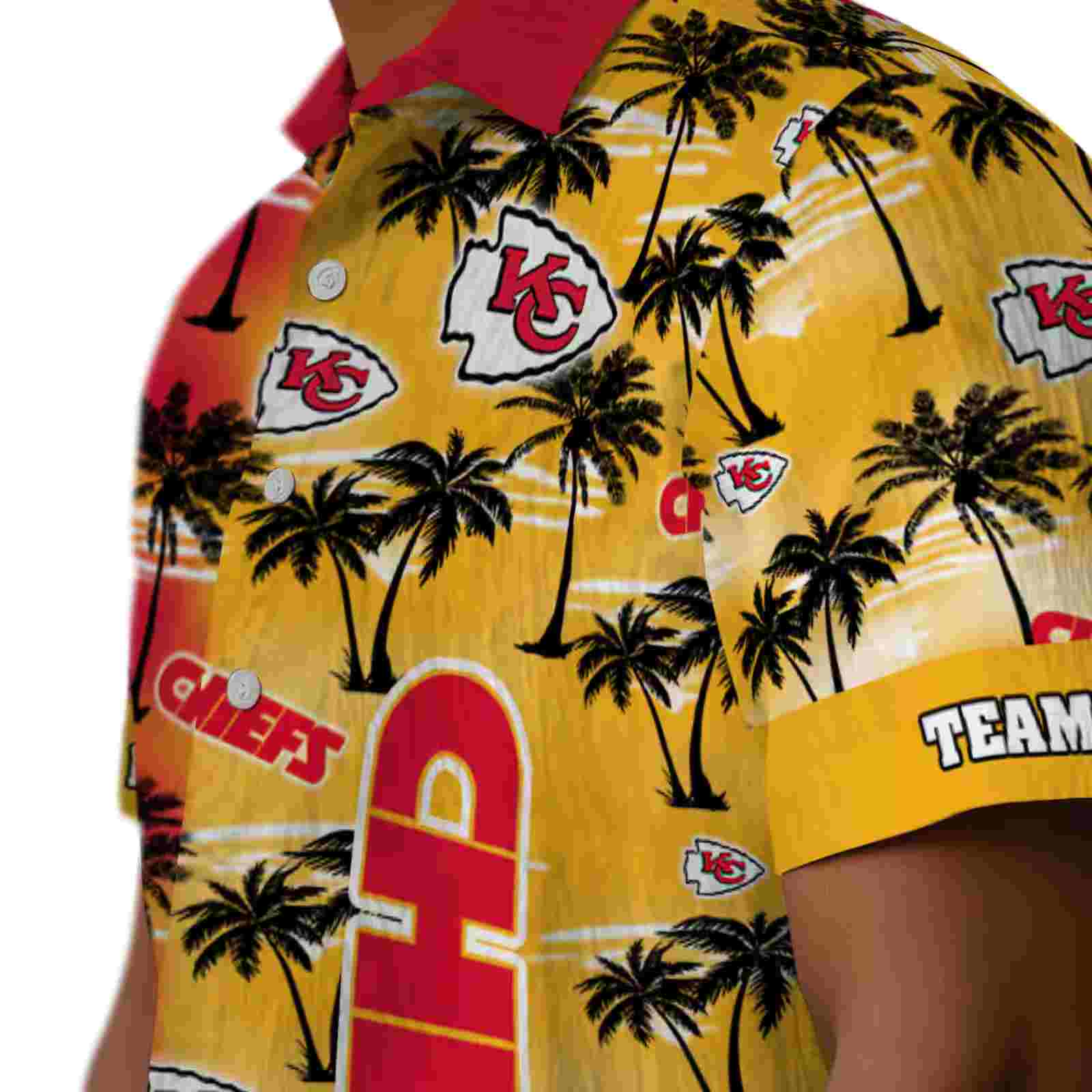 customized kansas city chiefs palm silhouettes red hawaiian shirt trendy