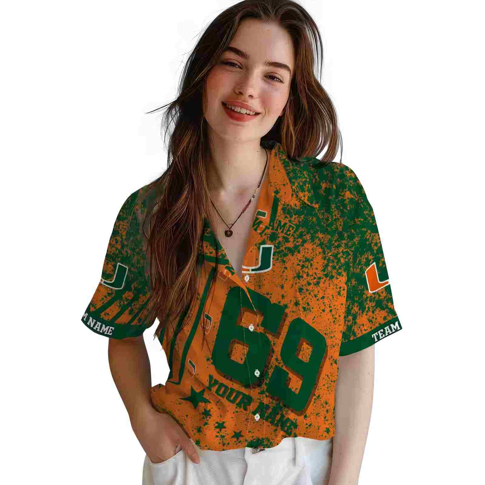 customized miami hurricanes star stripes orange hawaiian shirt latest model