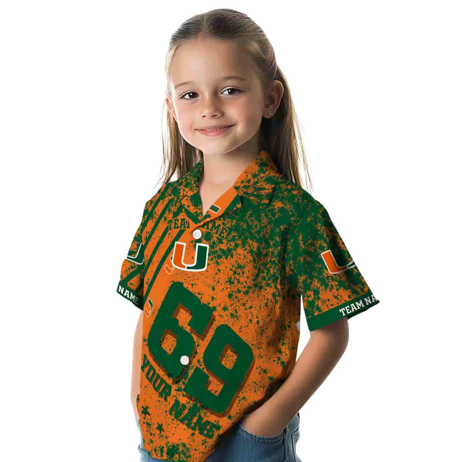 customized miami hurricanes star stripes orange hawaiian shirt premium grade