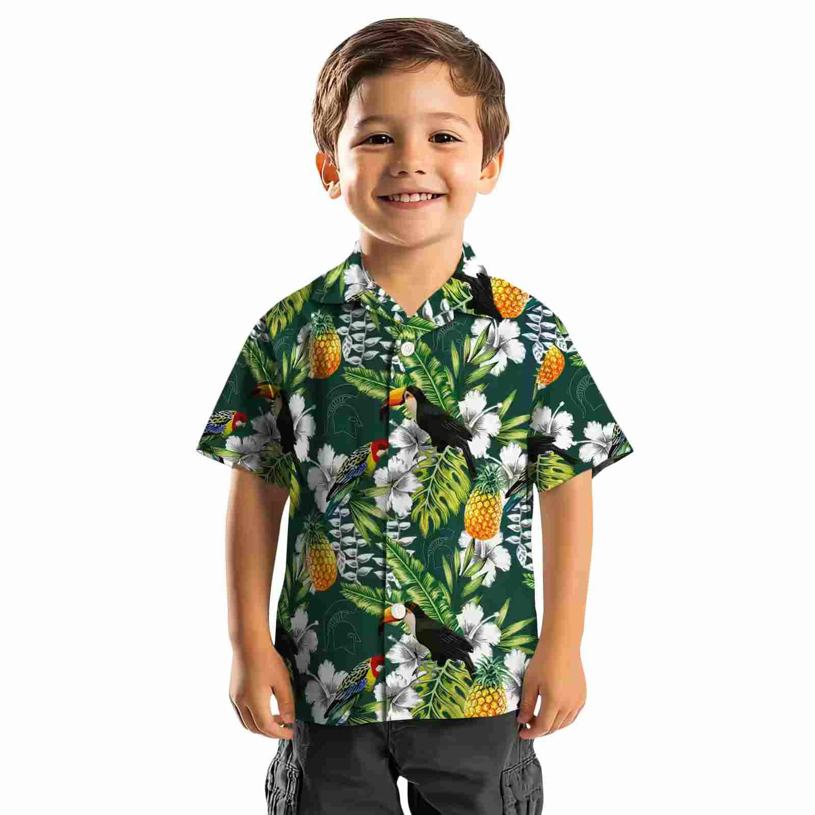 customized michigan state spartans tropical toucan green hawaiian shirt top rated