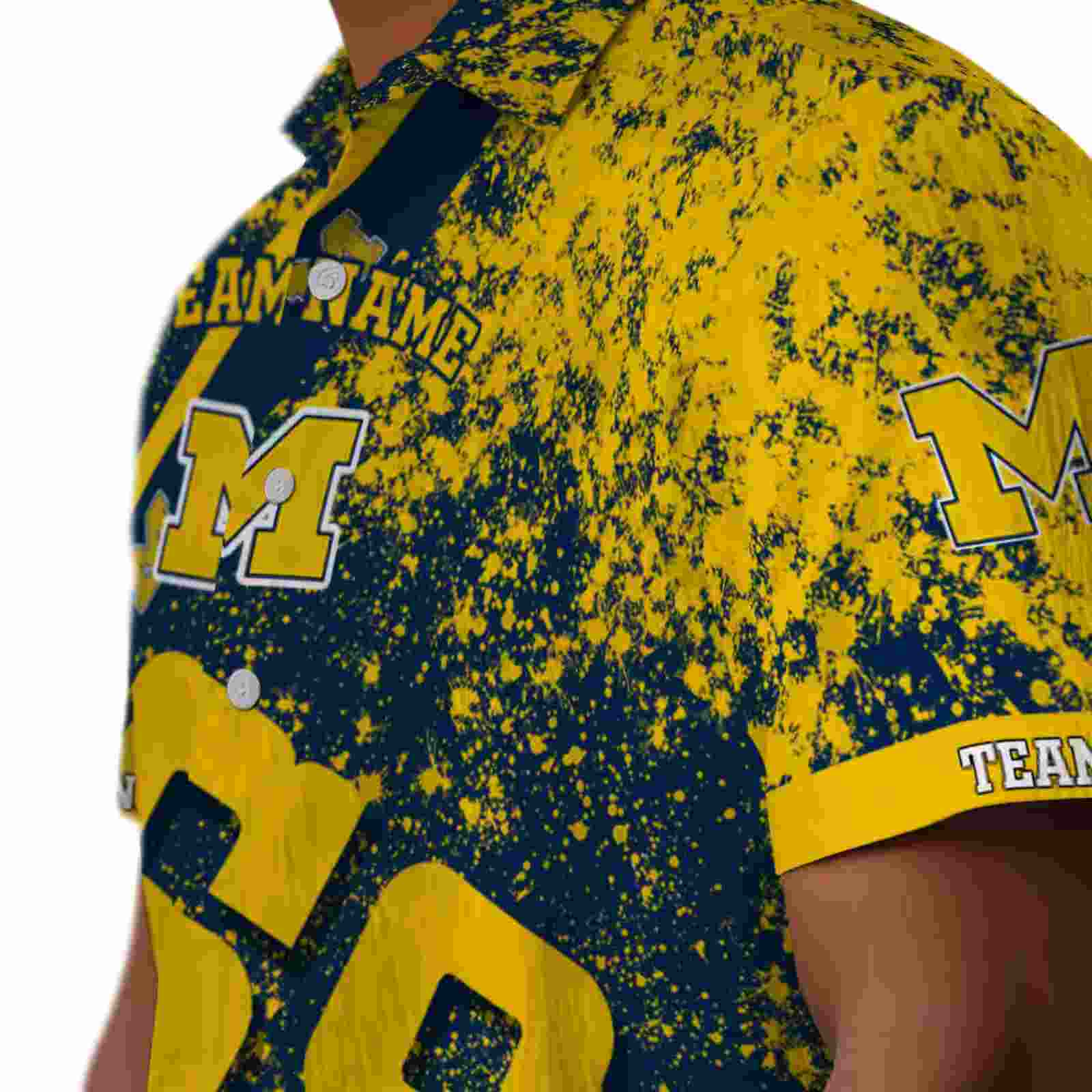 customized michigan wolverines star stripes blue hawaiian shirt trendy