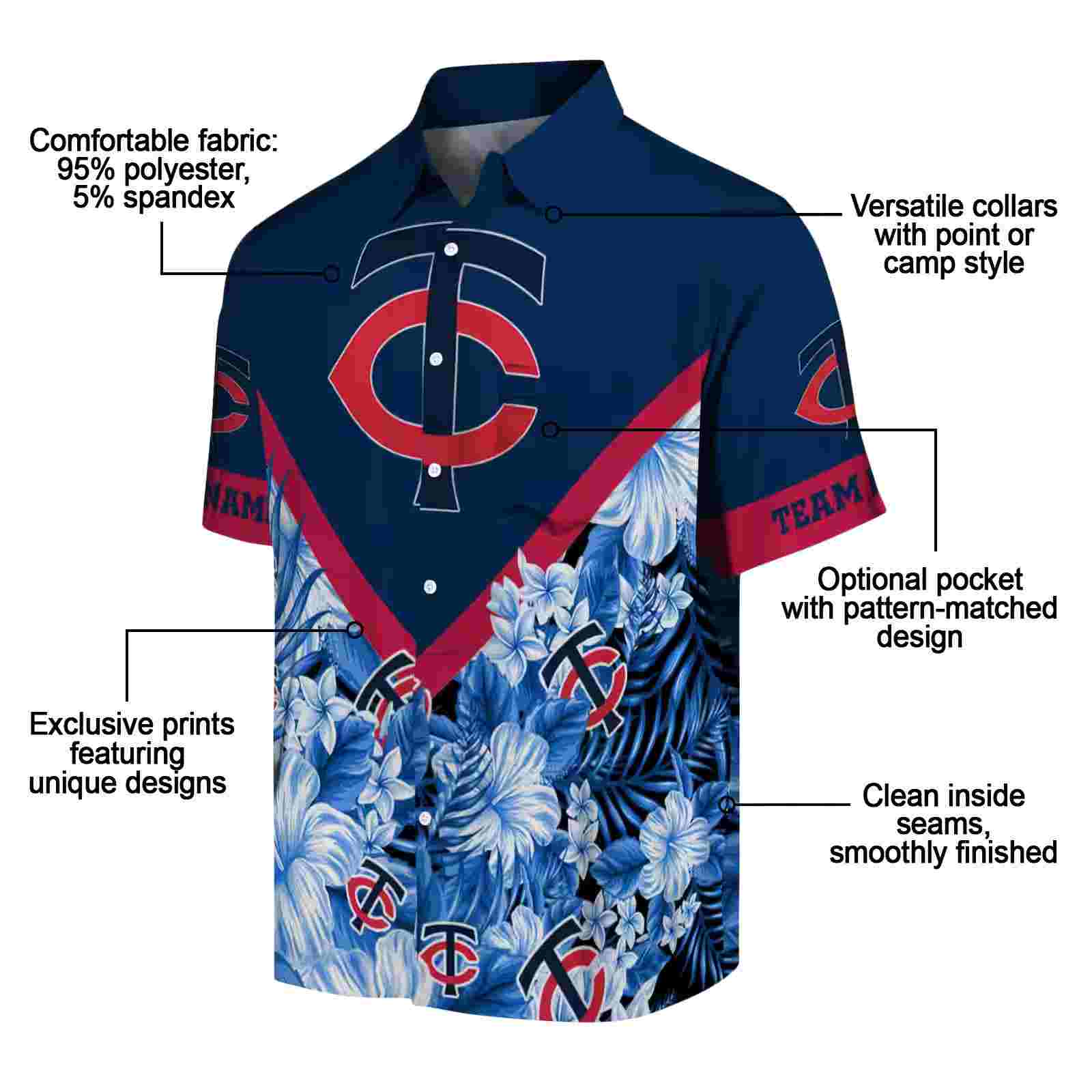 customized minnesota twins floral chevron navy hawaiian shirt new arrival