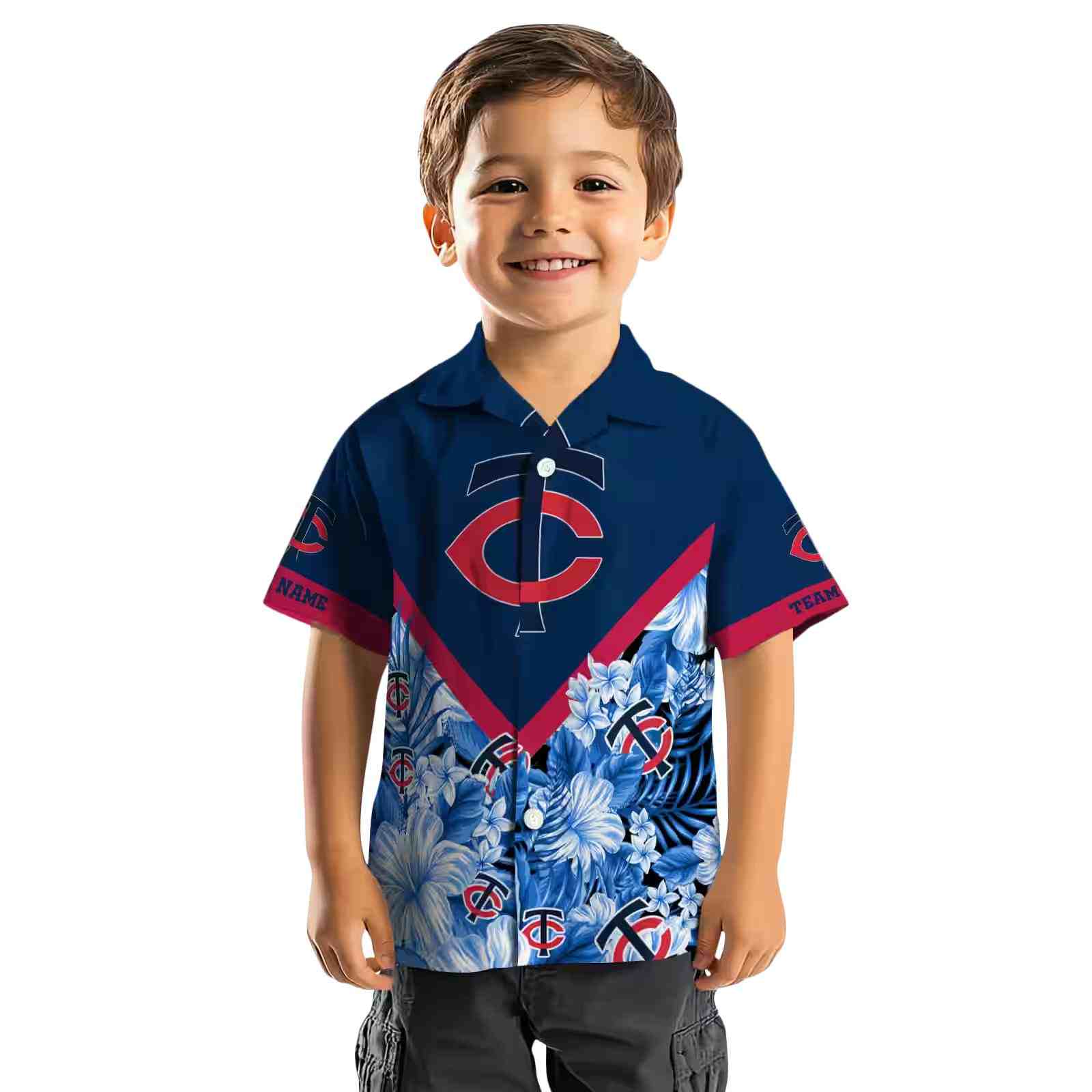 customized minnesota twins floral chevron navy hawaiian shirt top rated