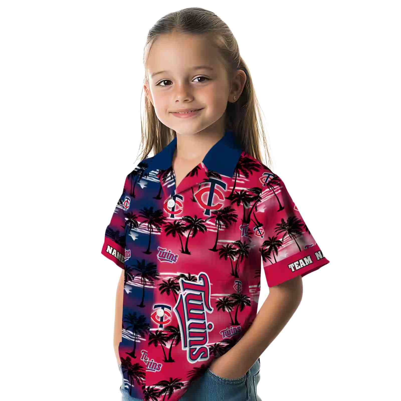 customized minnesota twins palm silhouettes navy hawaiian shirt premium grade