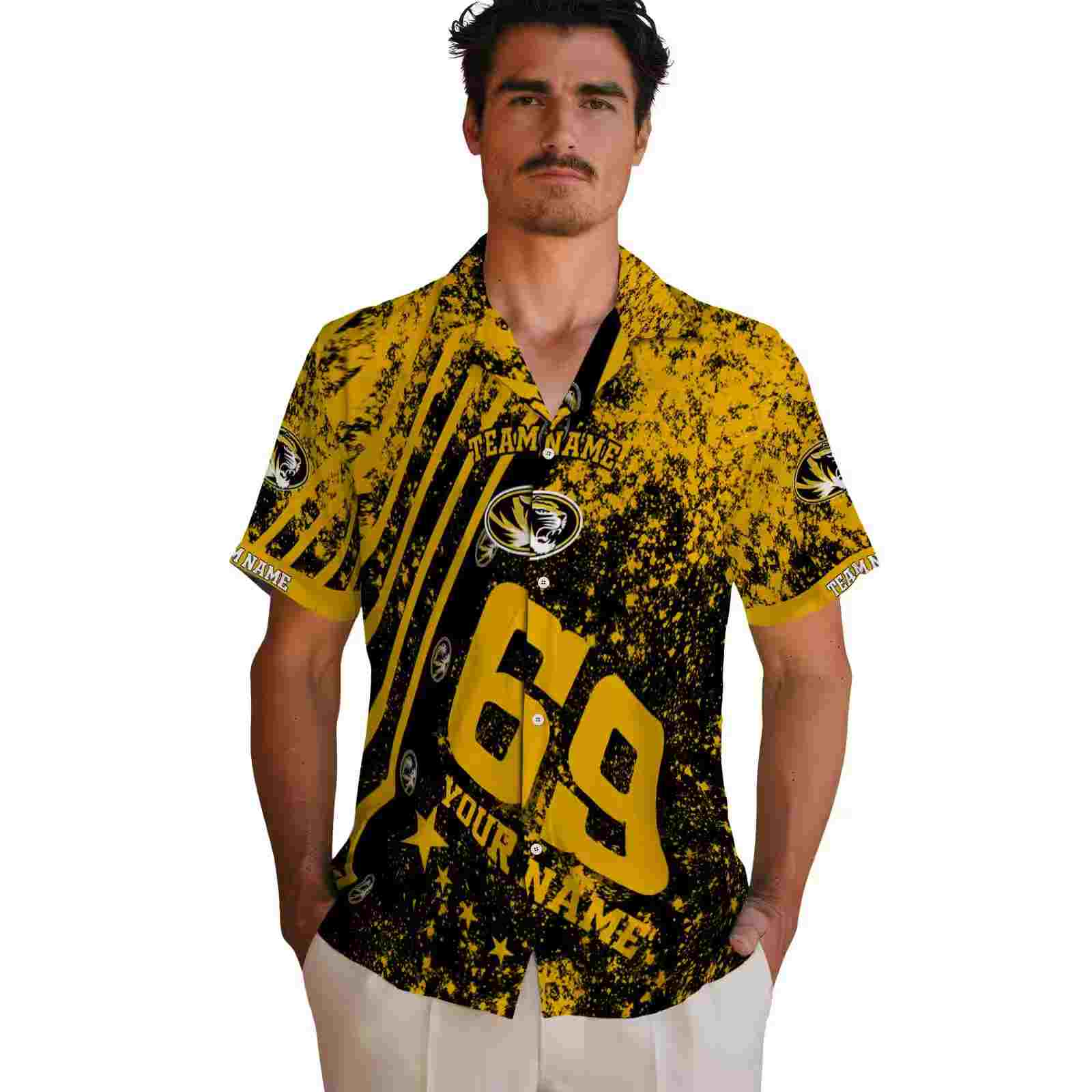 customized missouri tigers star stripes black hawaiian shirt fashion forward