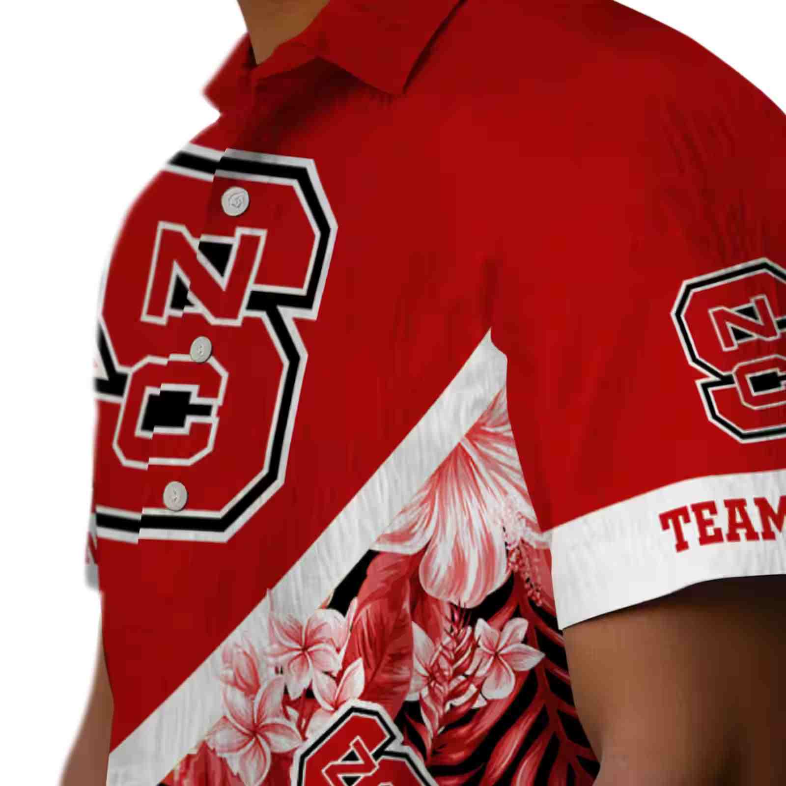 customized nc state wolfpack floral chevron red hawaiian shirt trendy