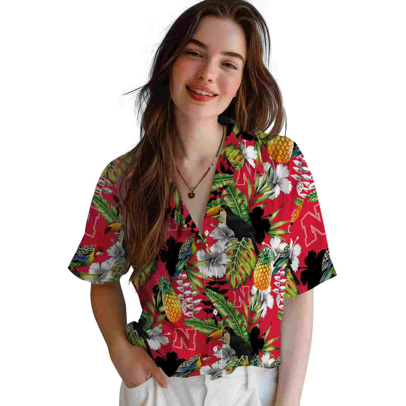 customized nebraska cornhuskers tropical toucan red green hawaiian shirt latest model