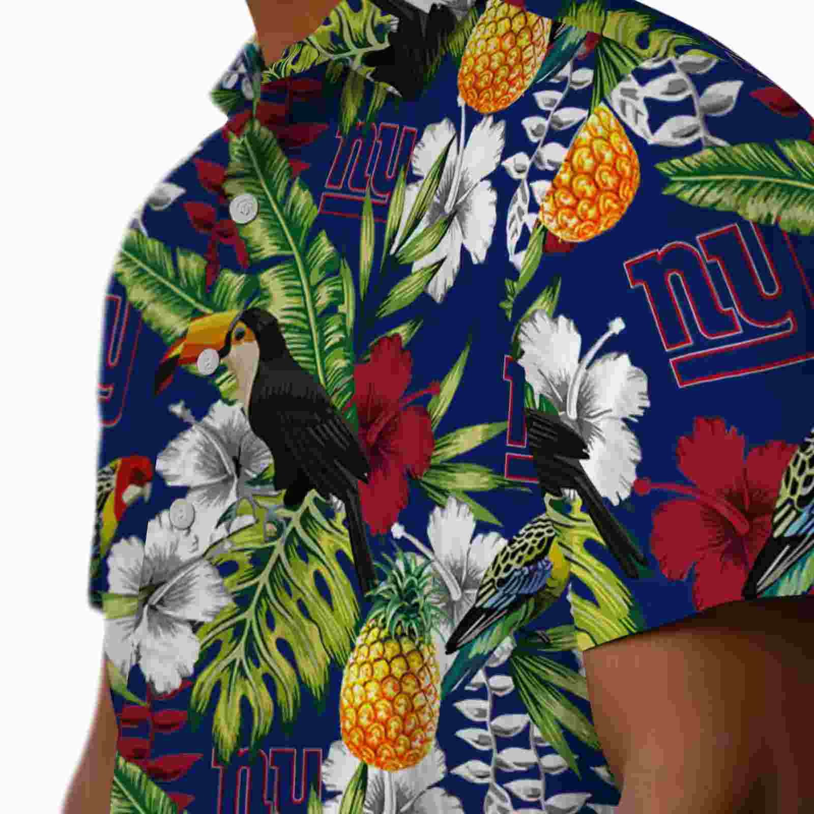 customized new york giants tropical toucan blue green hawaiian shirt trendy