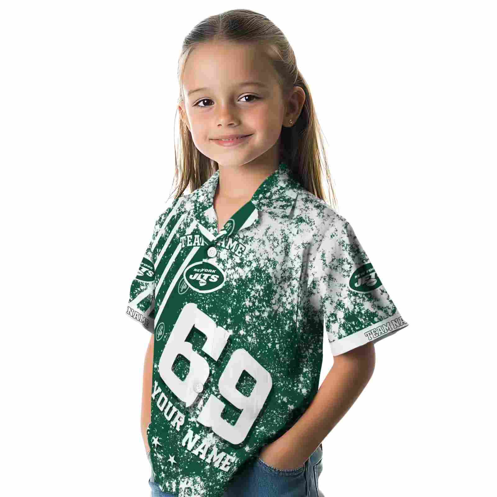 customized new york jets star stripes green hawaiian shirt premium grade